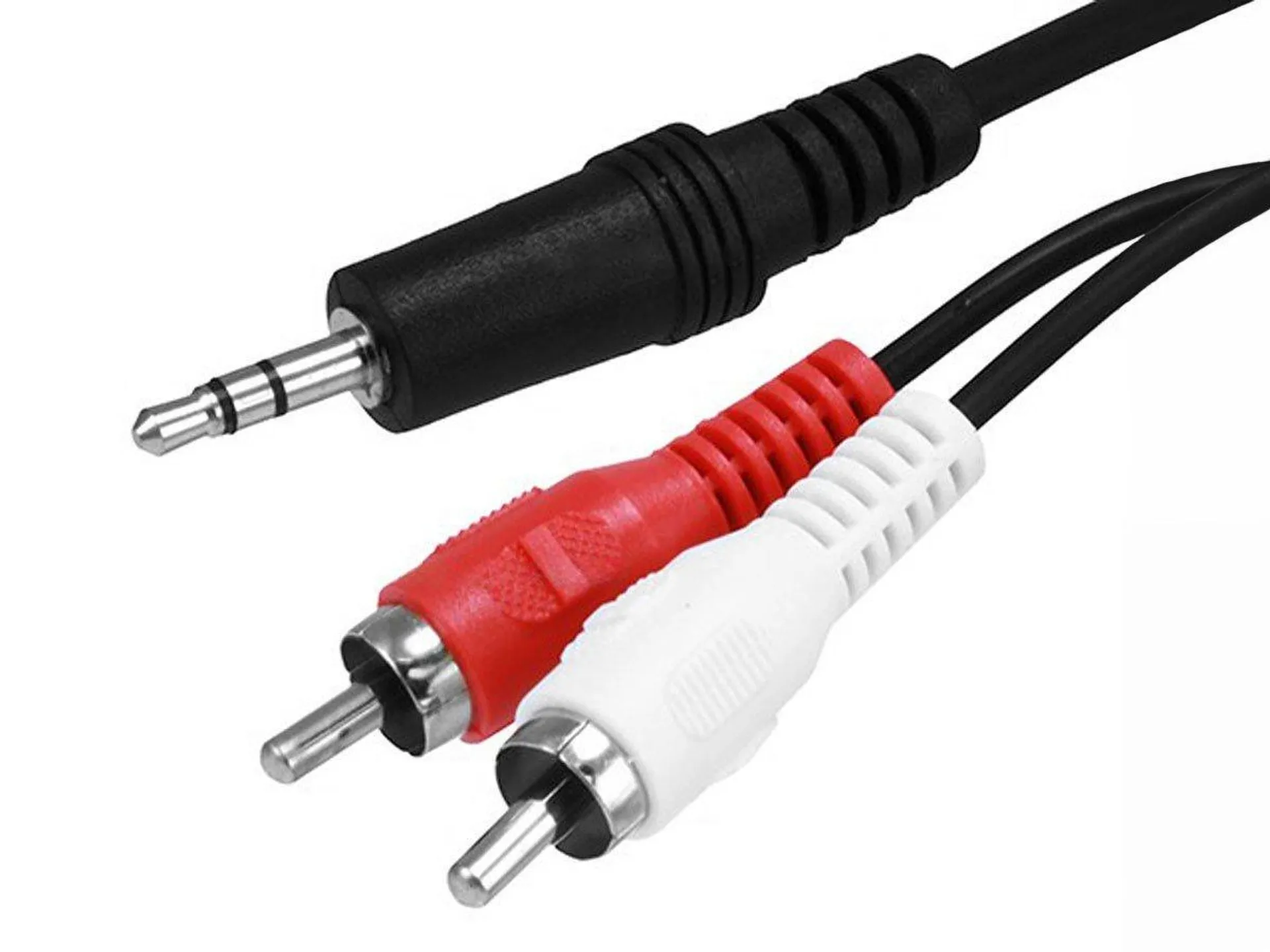 Monoprice 6ft 3.5mm Stereo Plug/2 RCA Plug Cable, Black