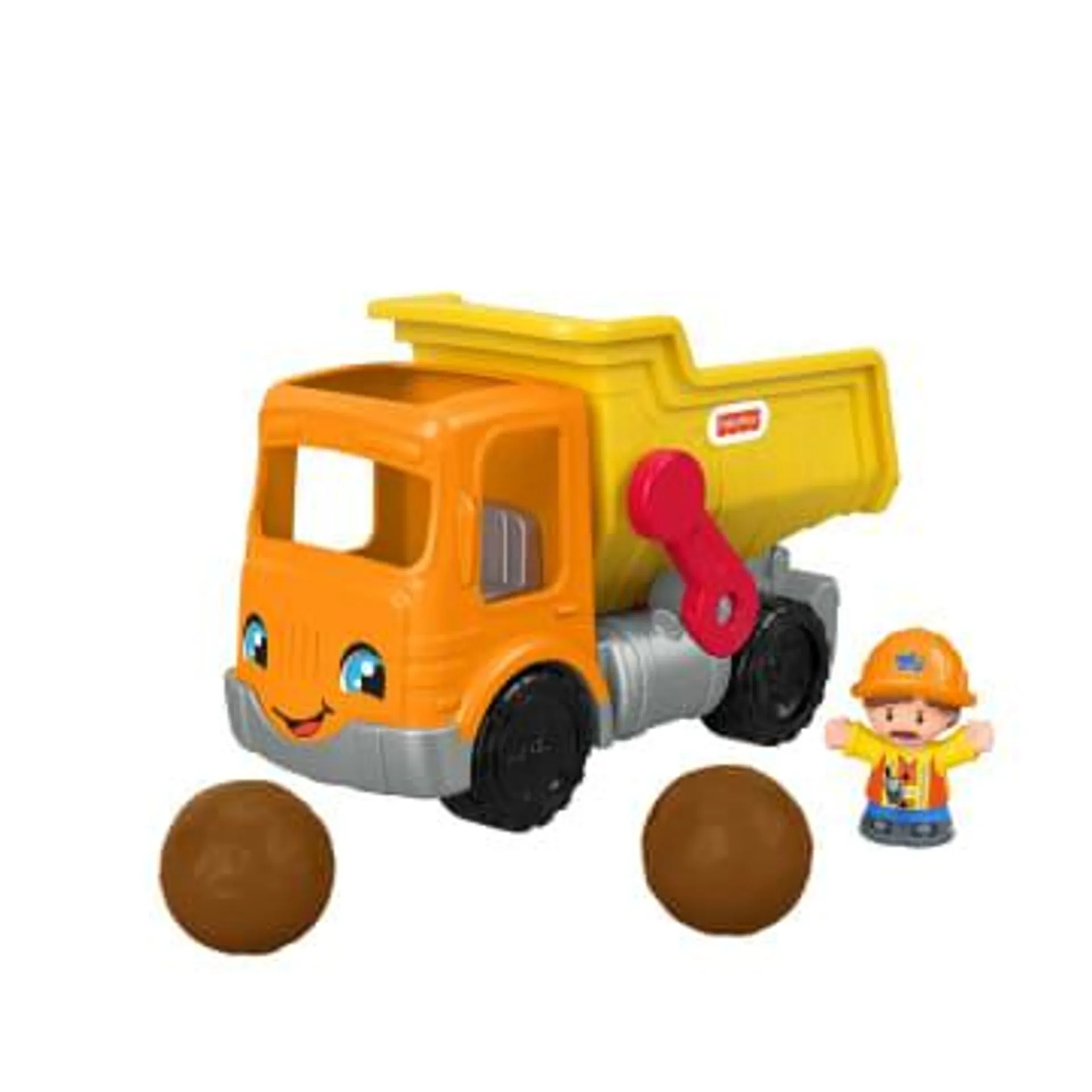 Fisher-Price Little People Dump Truck Toy With Music & Sounds, 3 Pieces, Toddler Construction Toy