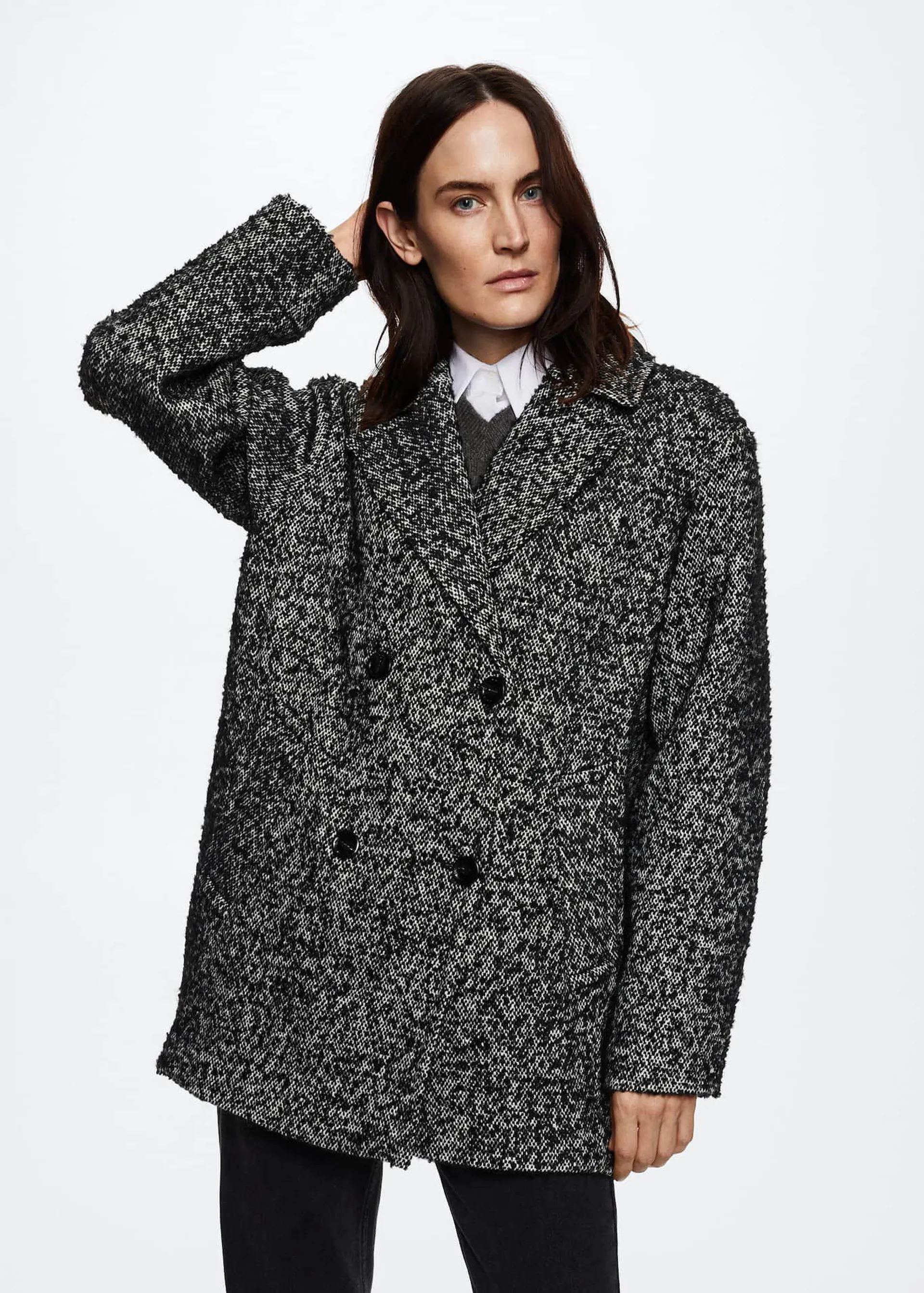 Flecked textured coat