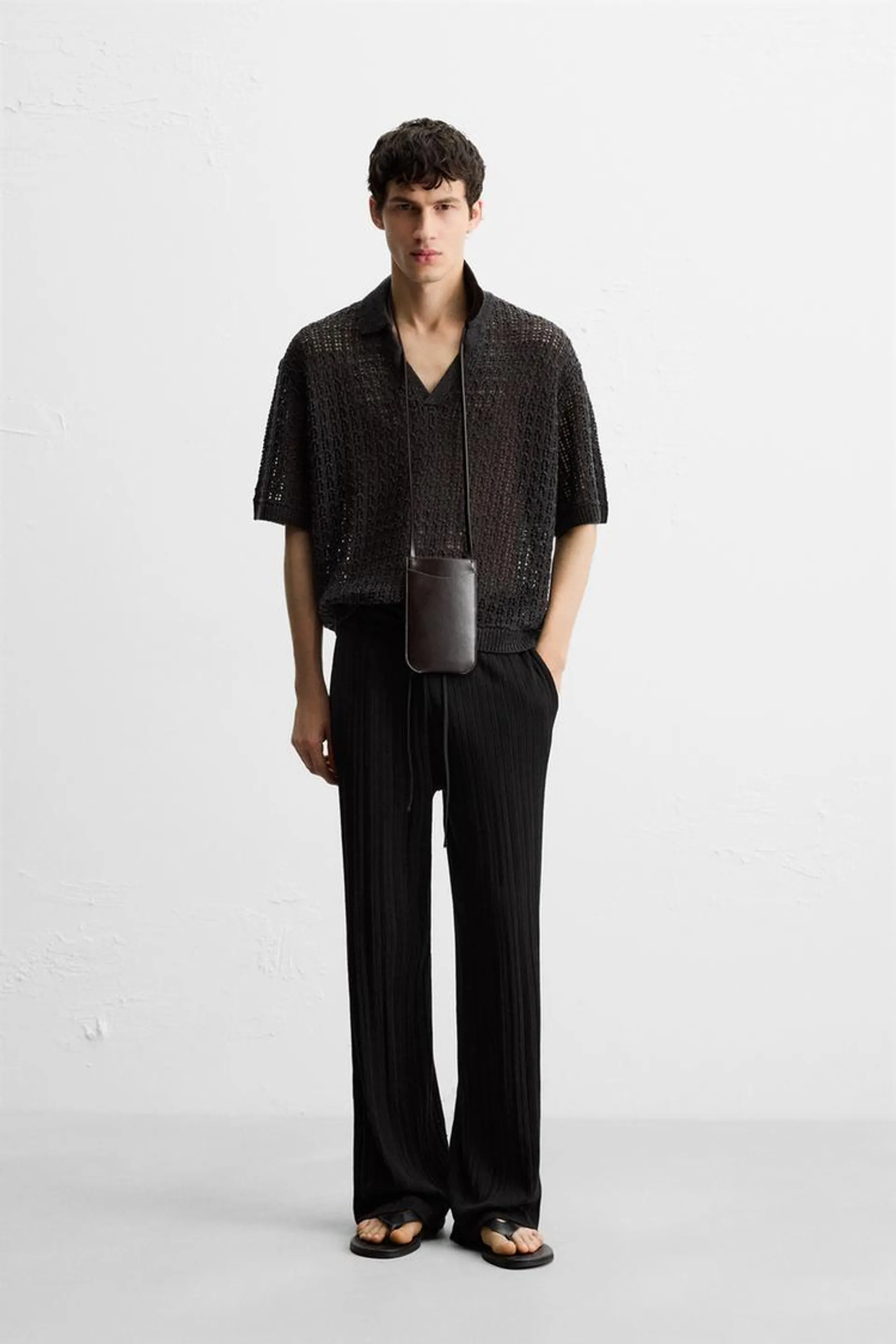 STRUCTURED KNIT PANTS
