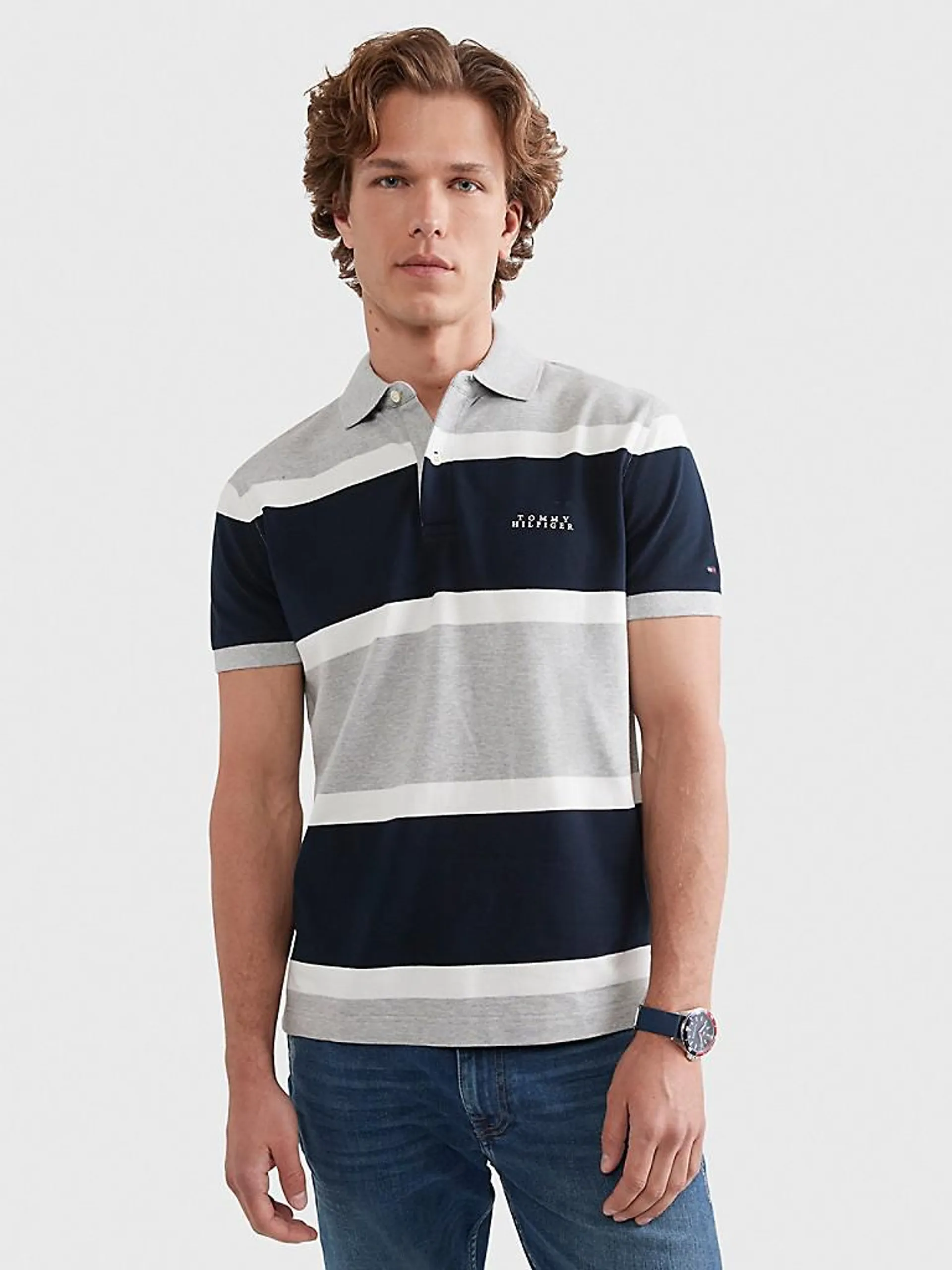Regular Fit Rugby Stripe Polo