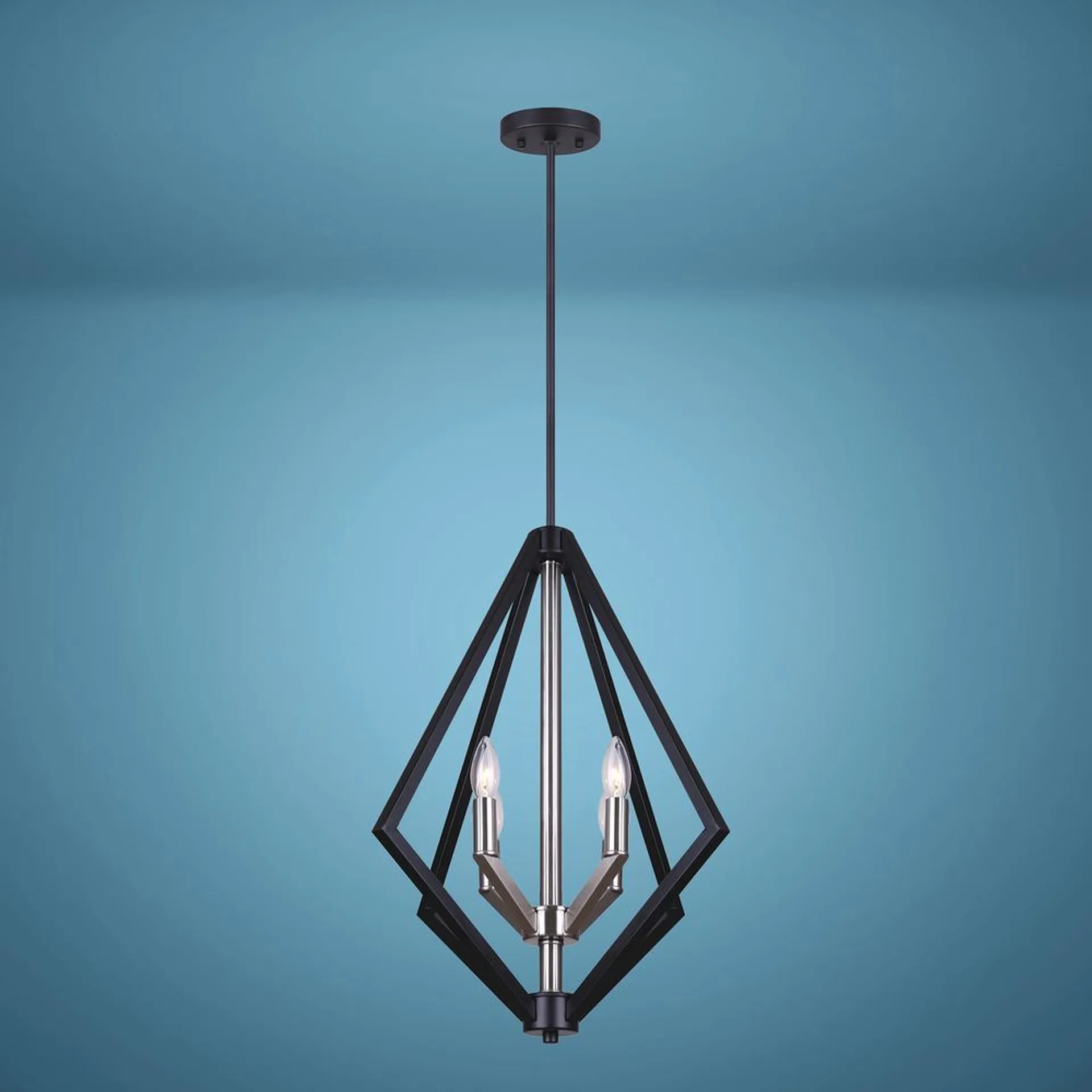 Patriot Lighting® Dryden Matte Black & Brushed Nickel 4-Light Pendant