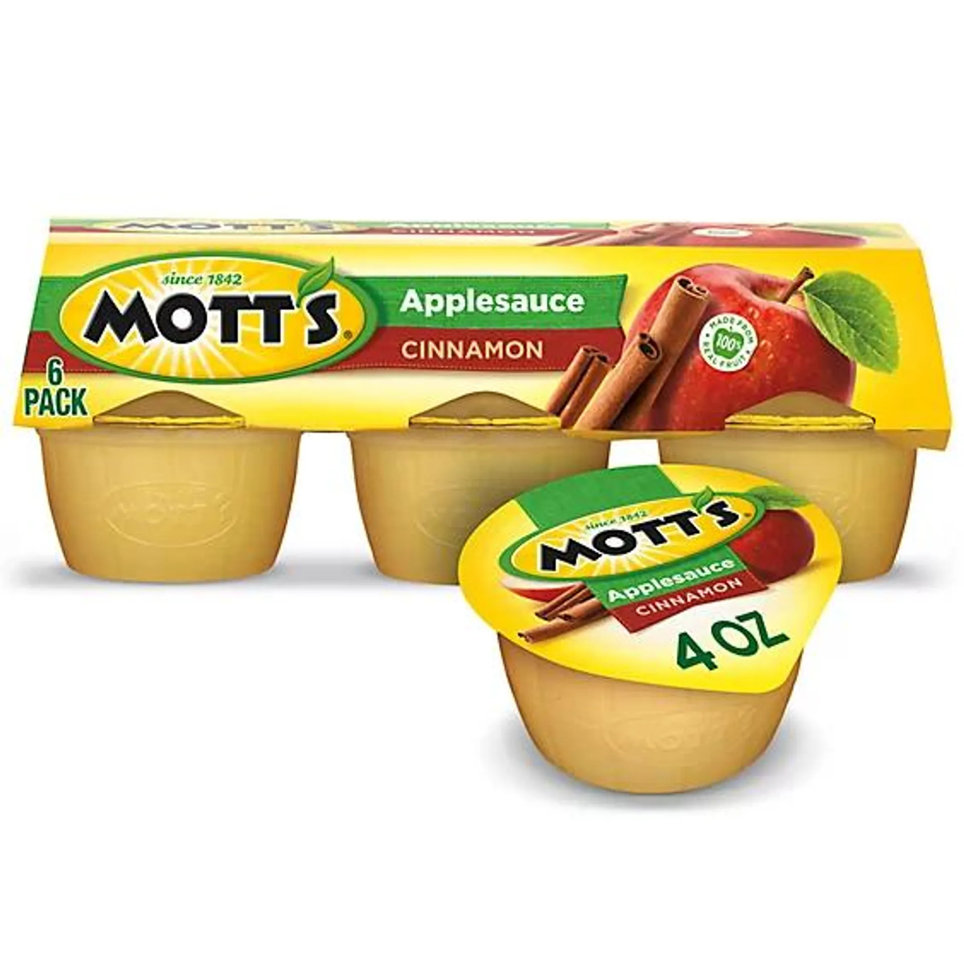 Motts Cinnamon Applesauce Cups 6 Count - 4 Oz