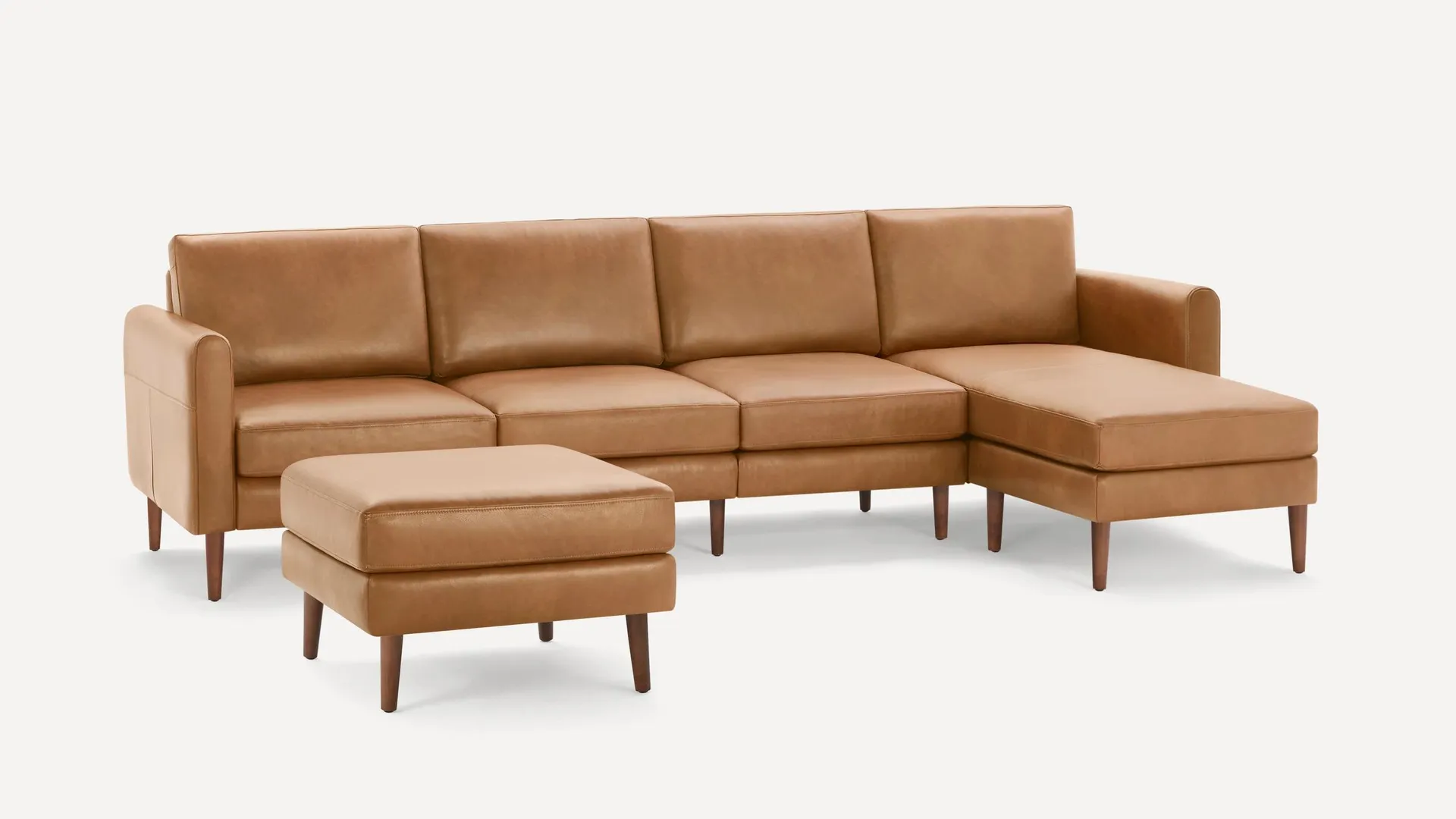 Arch Nomad Leather King Sectional with Ottoman