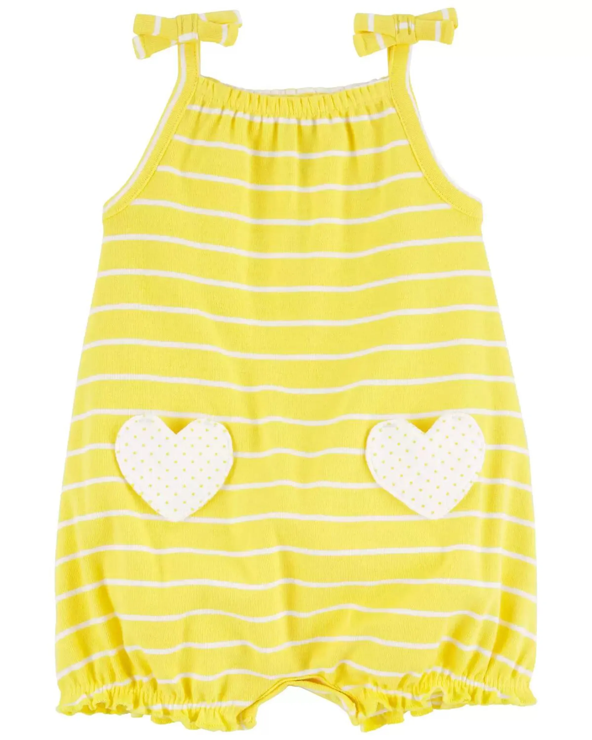 Baby Heart Pocket Cotton Romper