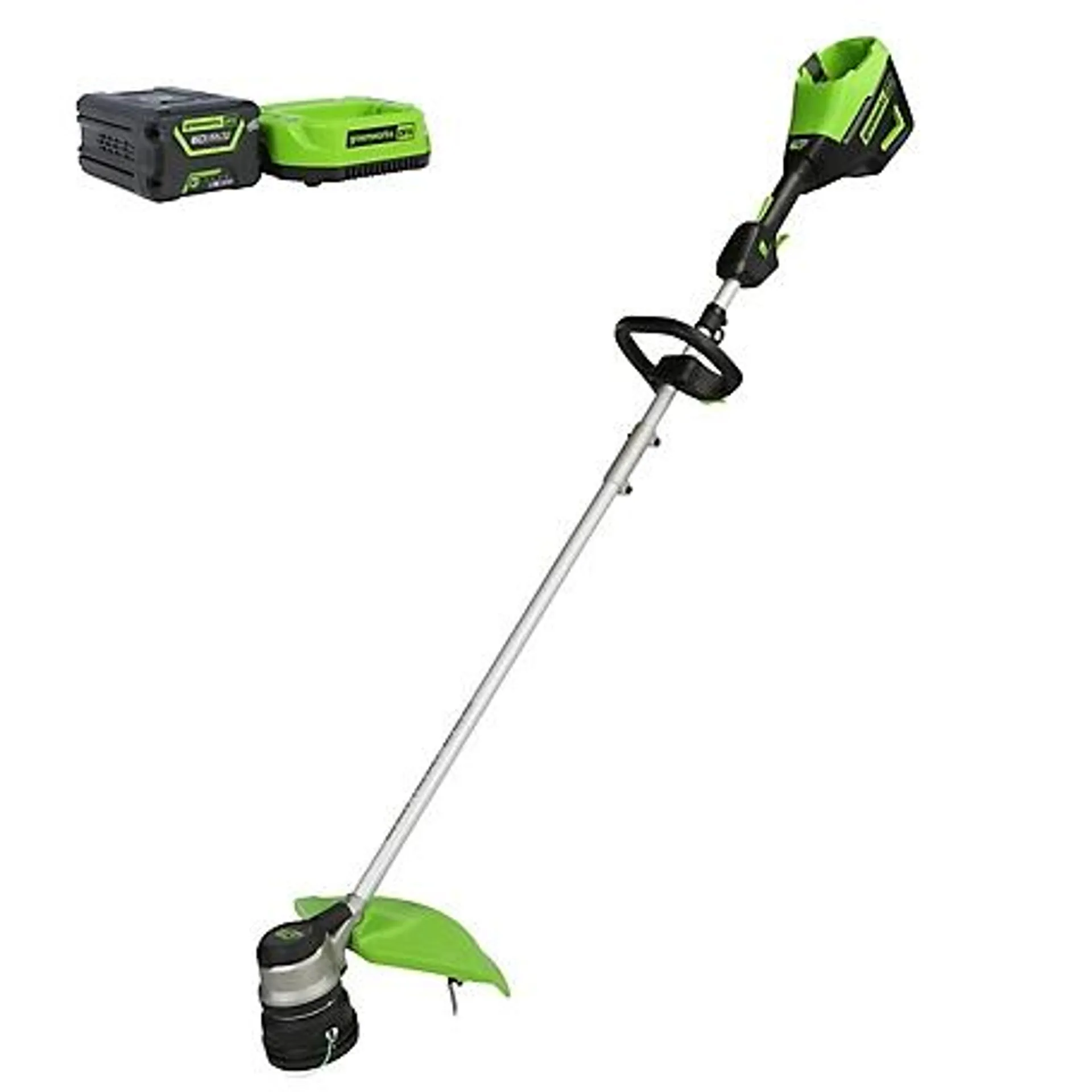 Greenworks 16 in. 60V Cordless Brushless Battery String Trimmer, 2.5 Ah Lithium-Ion Battery & Rapid Charger