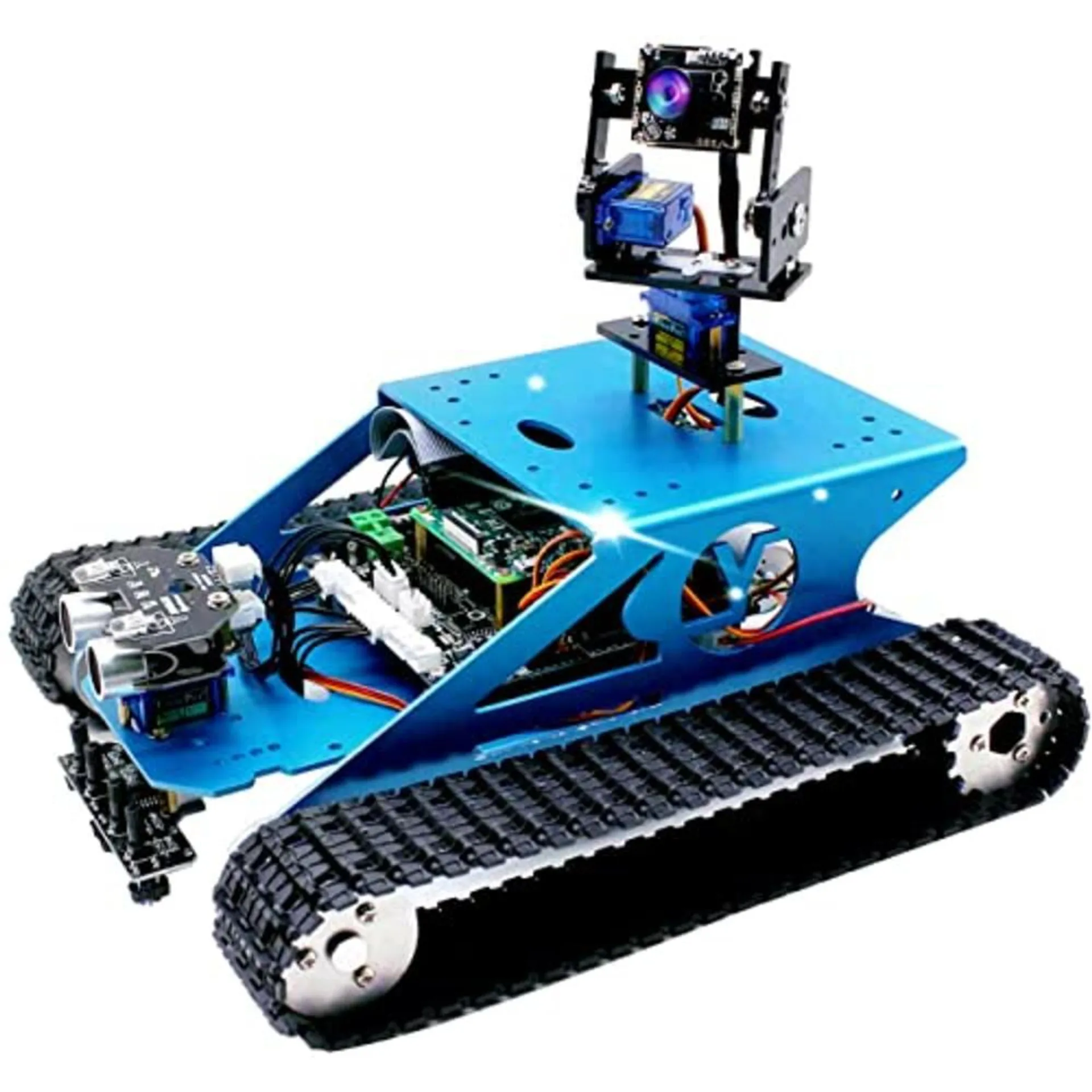Yahboom Raspberry Pi Robotics with Camera Programmable AI Electronic DIY Tank Robot Kit for Teens and Adults Compatible Pi 4B Mo