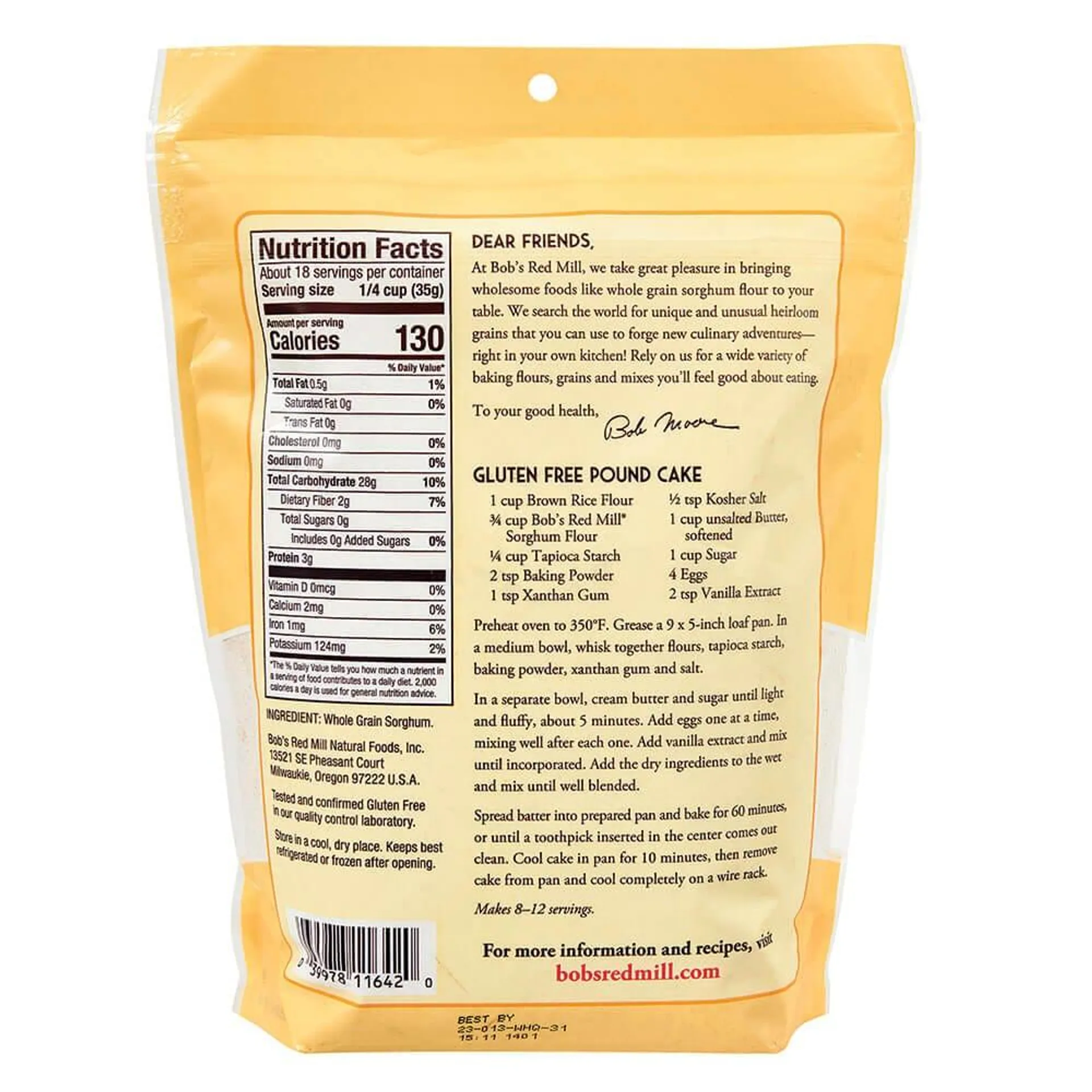 Bob’s Red Mill Stone Ground Sorghum Flour, 22 oz