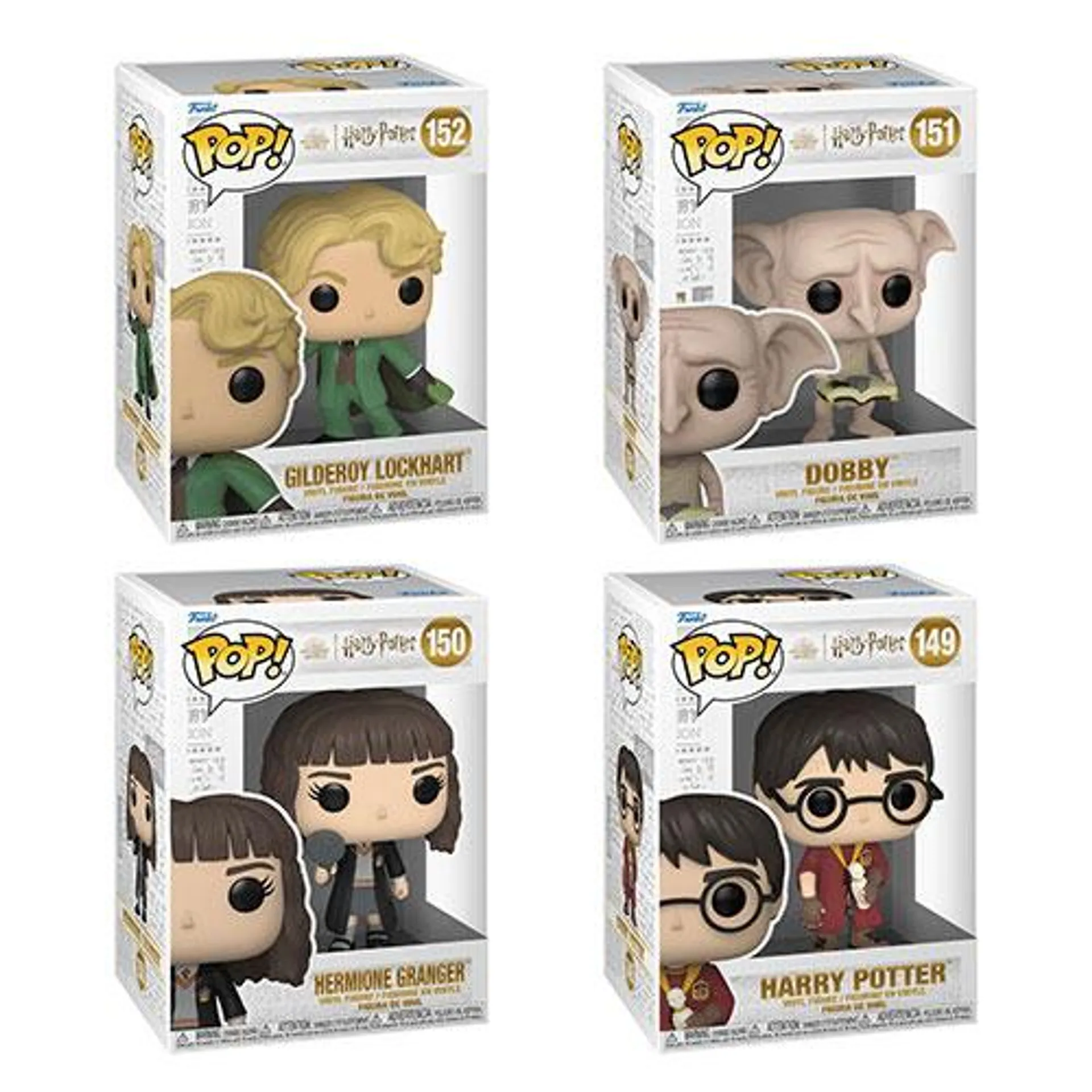 Funko POP! Harry Potter 20th Anniversary S13 Vinyl Figures - SET OF 4 (Dobby, Gilderoy, Hermione +1)