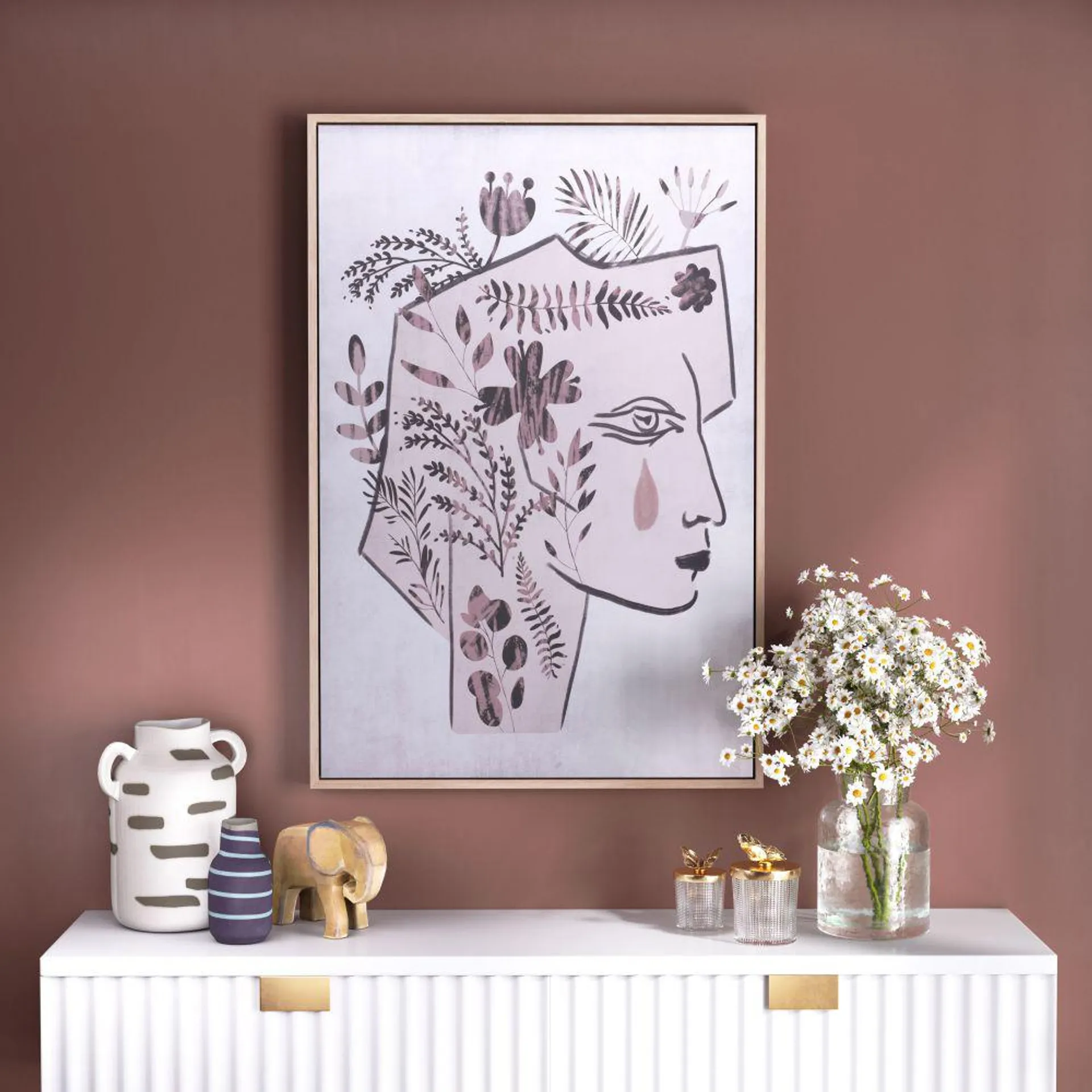 Mujer Canvas Wall Art Multicolor