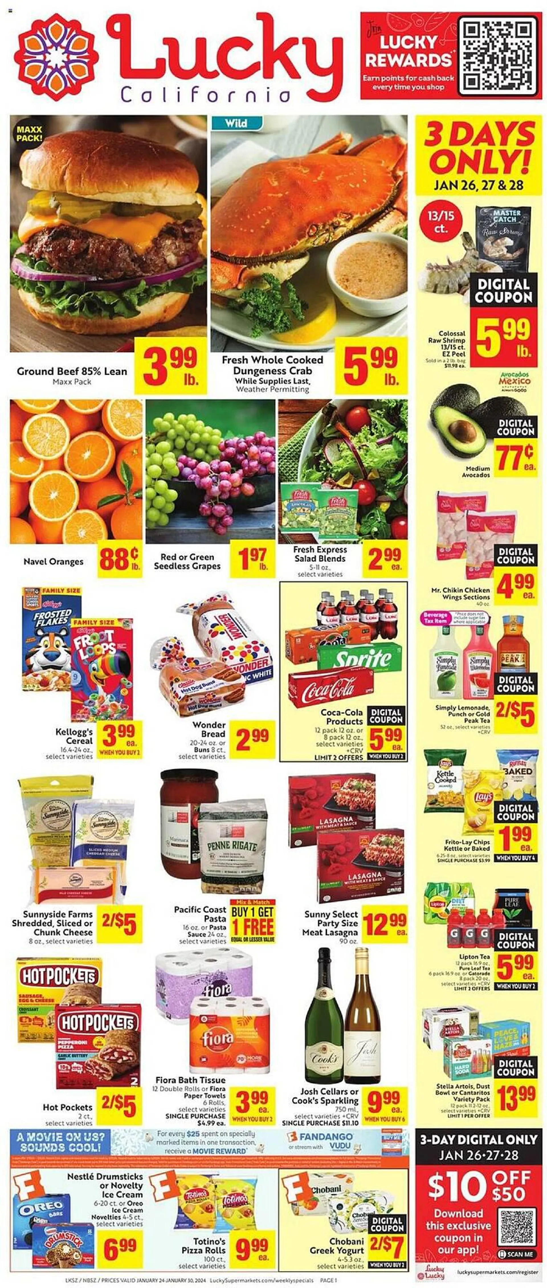 Weekly ad Lucky Supermarkets Weekly Ad from January 24 to January 30 2024 - Page 1