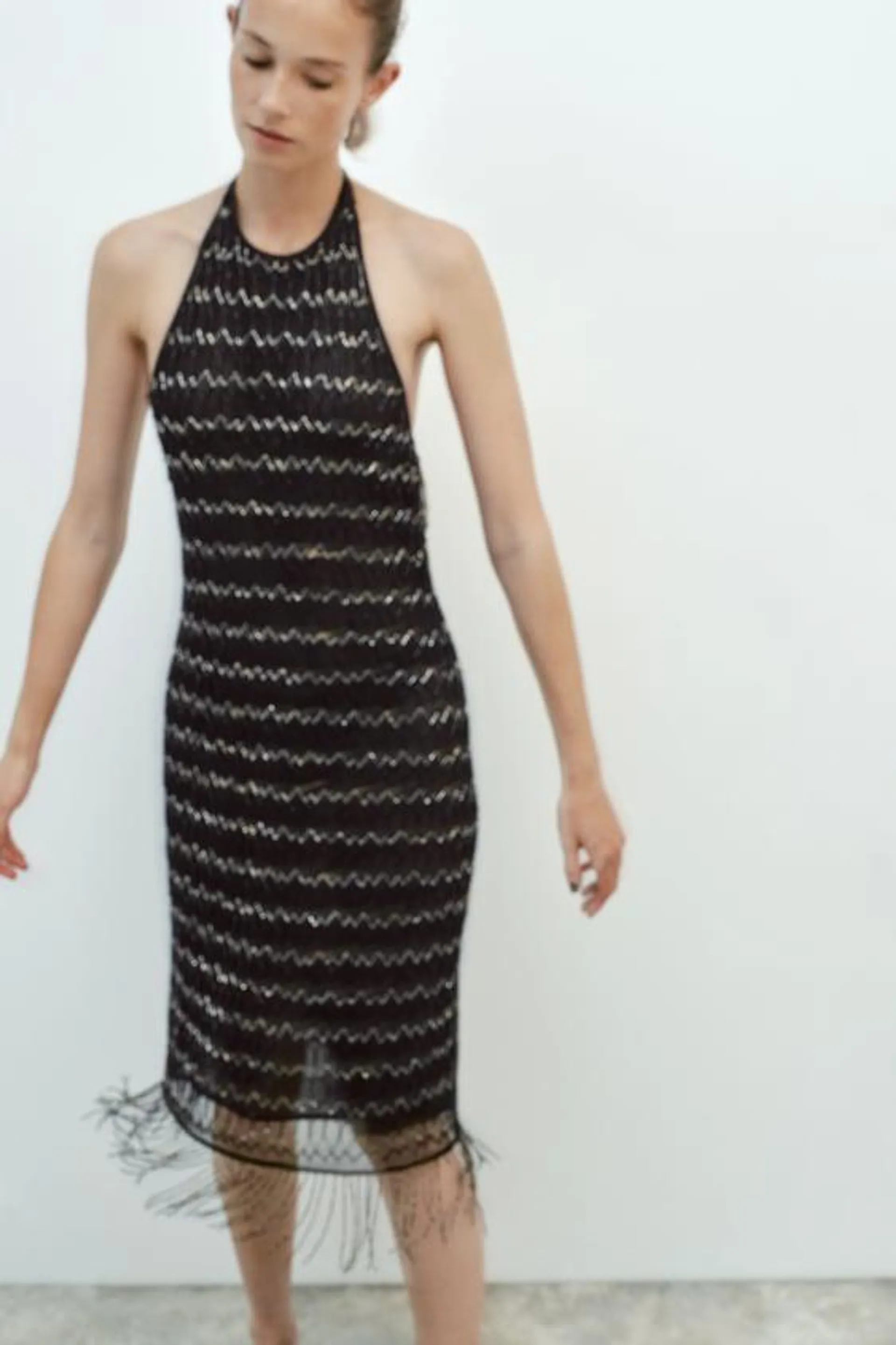 EMBROIDERED DRESS WITH BEADING