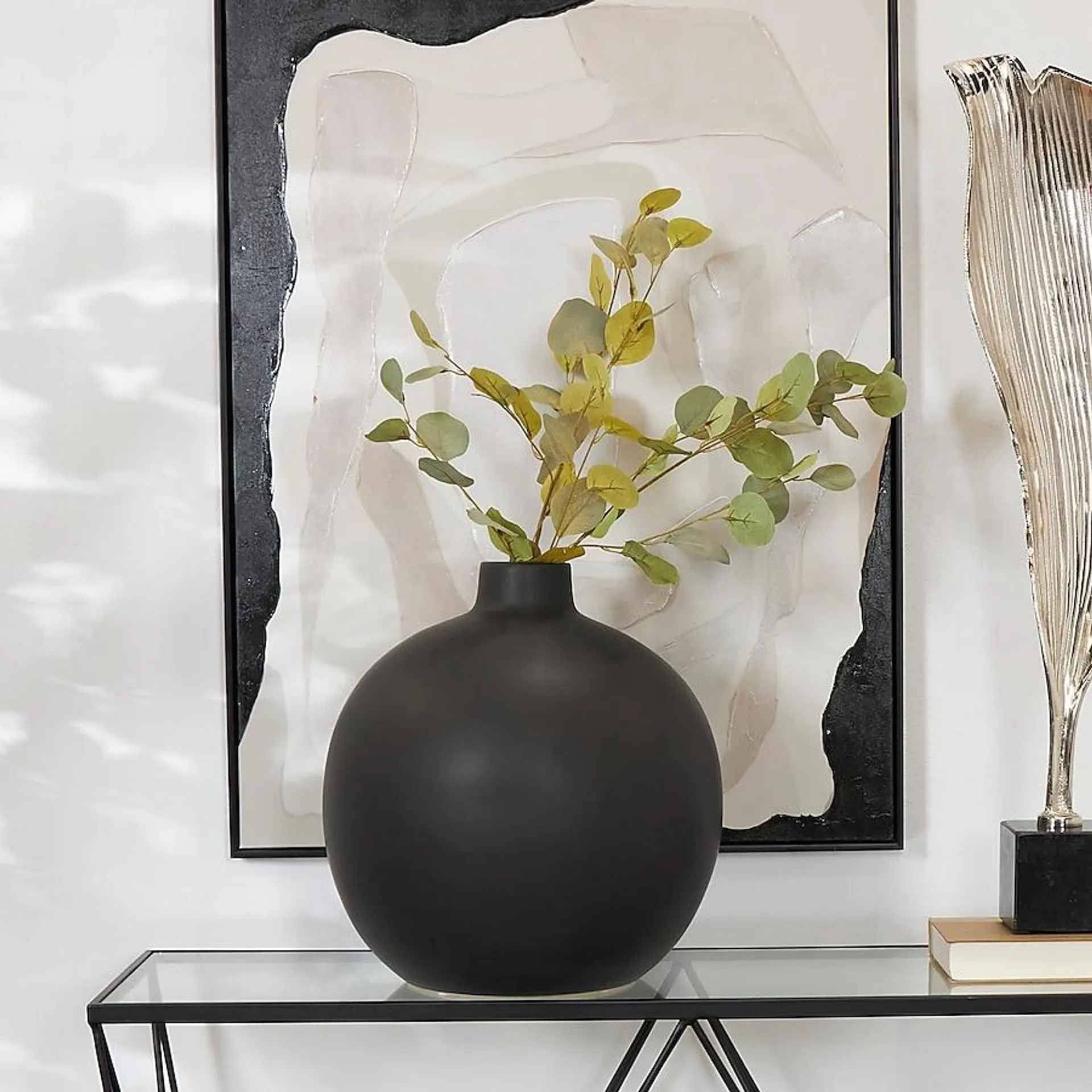 Grayson Lane Black Ceramic Modern Vase