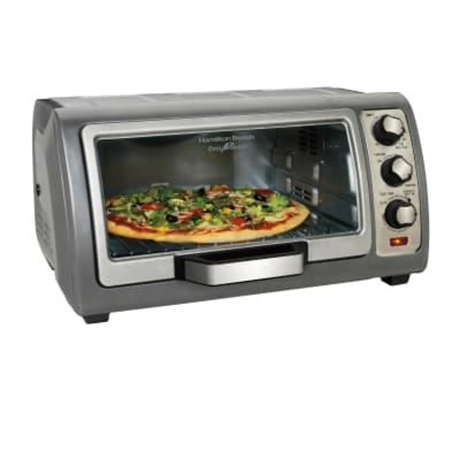 Hamilton Beach Easy Reach Black Toaster Oven w/ Roll-Top Door