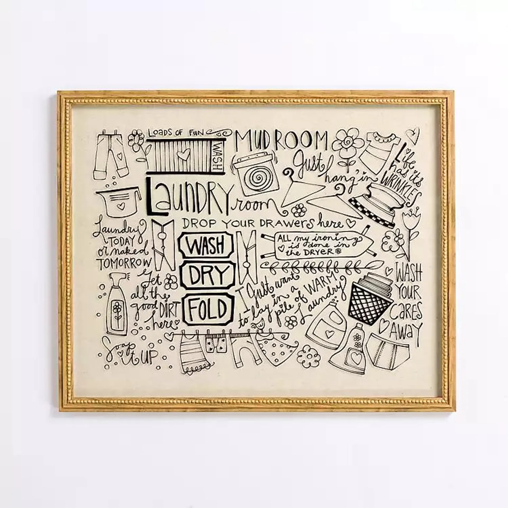 Laundry Words Framed Wall Plaque