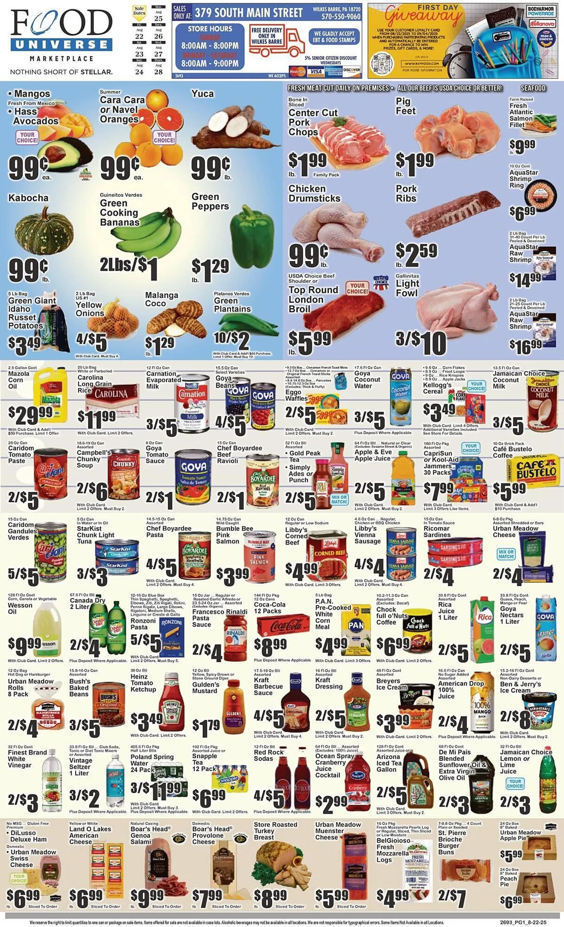 Weekly ad Food Universe Weekly Ad from August 22 to August 28 2025 - Page 1