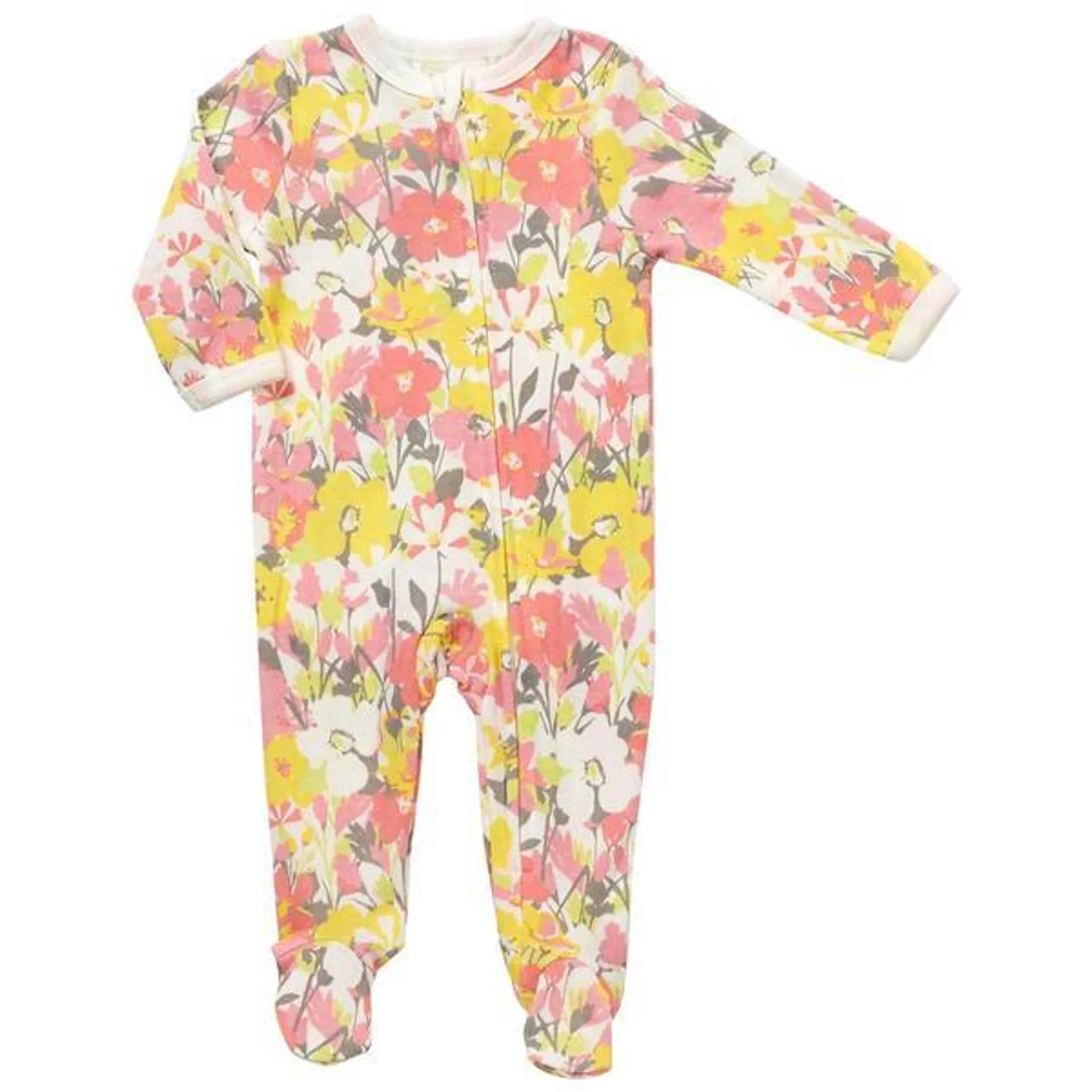 Baby Girl (NB-9M) Mini Hop Floral Zip Footie