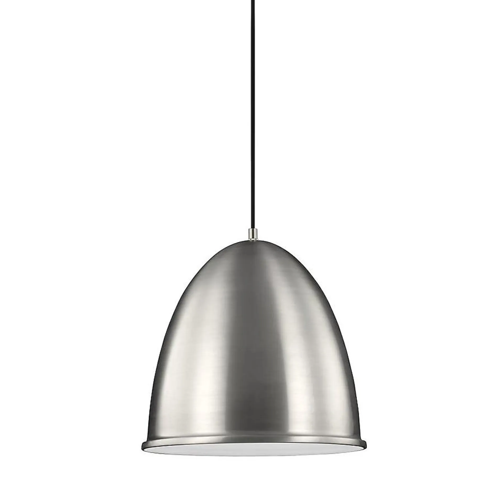 Generation Lighting Hudson Street Satin Aluminum Transitional Bell Medium Outdoor Hanging Pendant Light