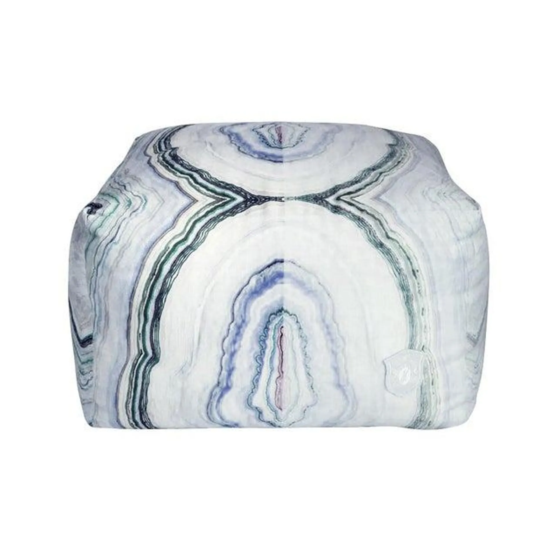 Kristi Kohut "Rainbow Agate" Artwork Printed Slate Pouf