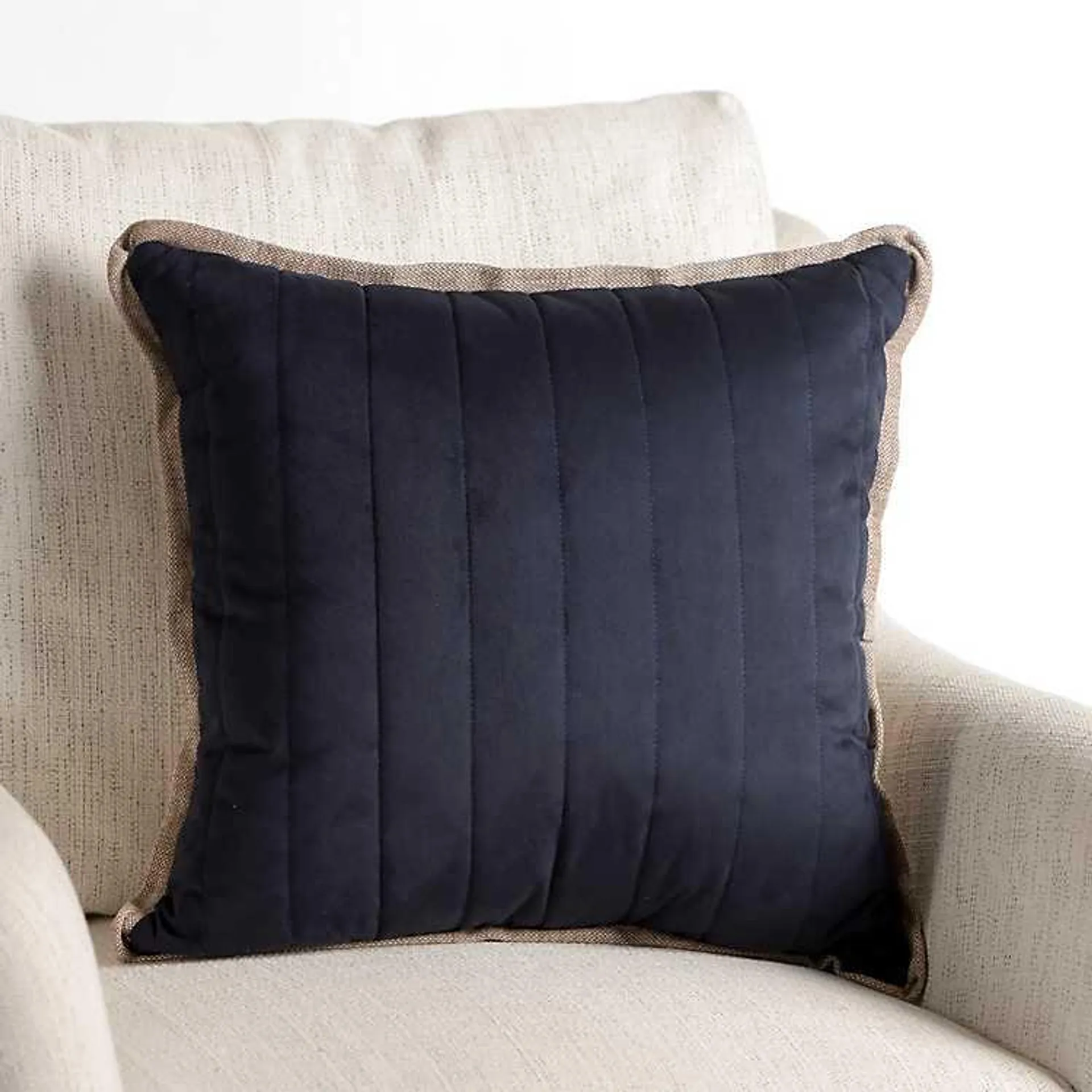 Navy Faux Suede Pillow