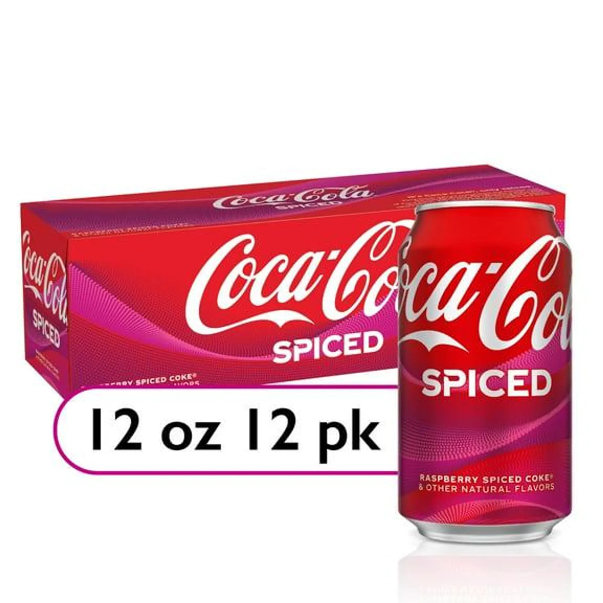Coca-Cola® Spiced Raspberry Spiced Coke, Natural Flavor​, 12 fl oz, 12 Pack