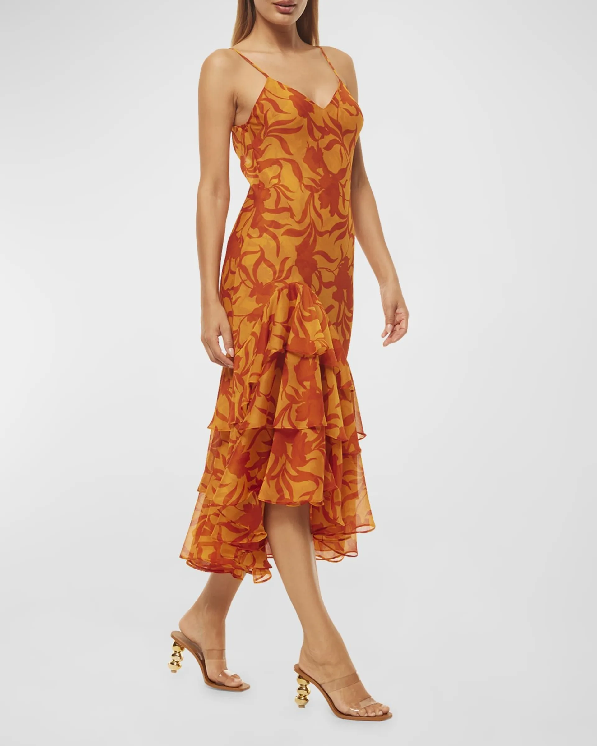 Marisa Sleeveless Floral Midi Party Dress