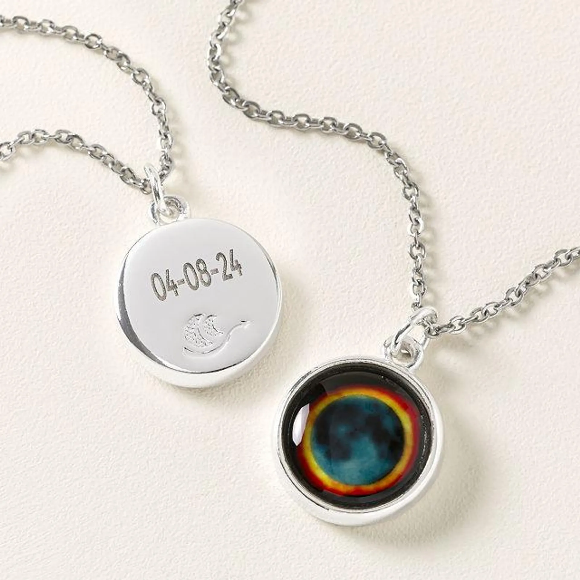 Engraved Solar Eclipse Necklace