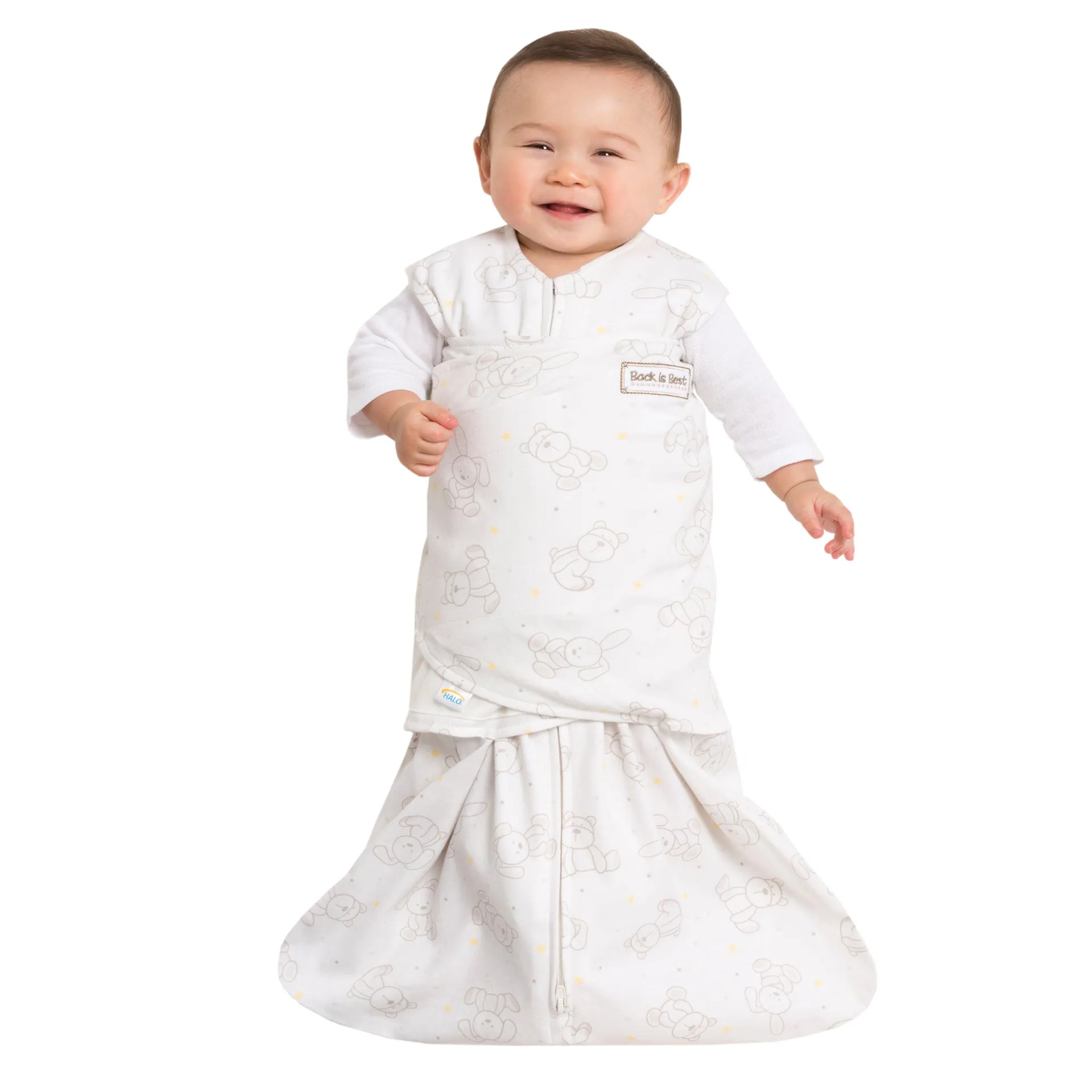 Halo Sleepsack Swaddle Cotton Floppy Friends Cream