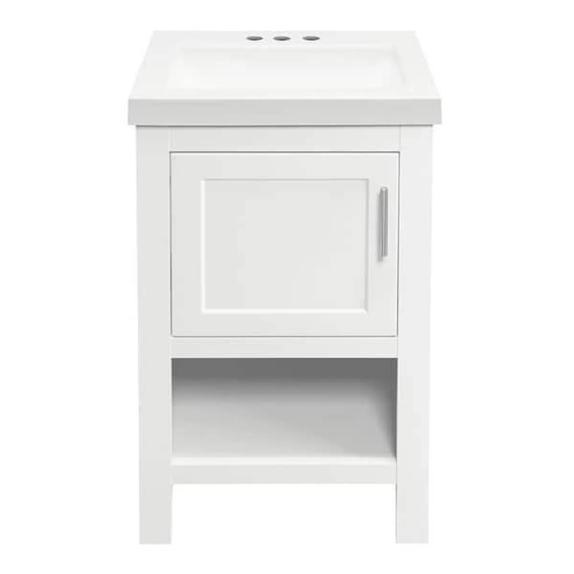 Spa 18.5 in. W x 16.25 in. D x 33.75 in. H Single Sink Bath Vanity in White with White Cultured Marble Top