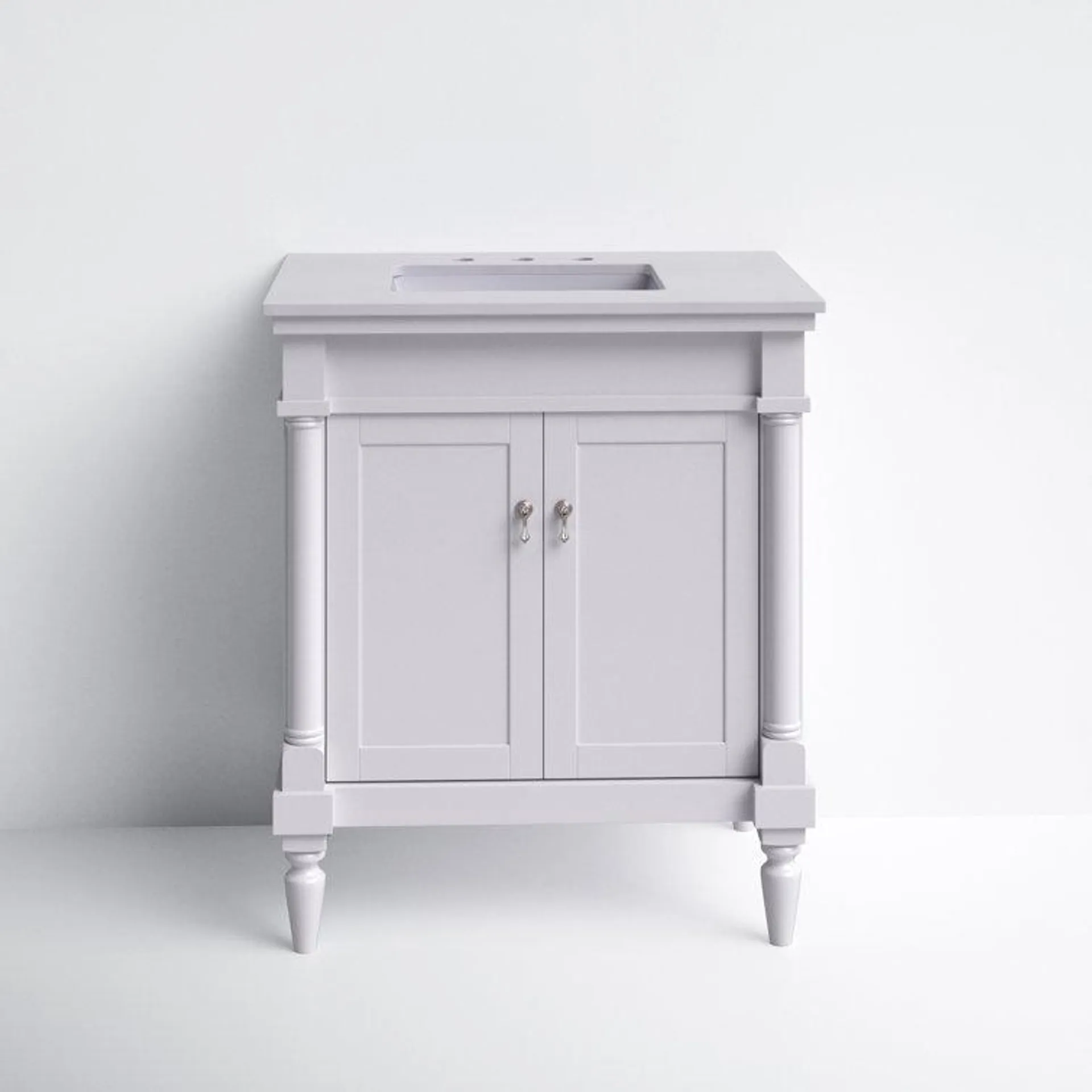 Uriah 30'' Free-standing Single Bathroom Vanity with Marble Vanity Top