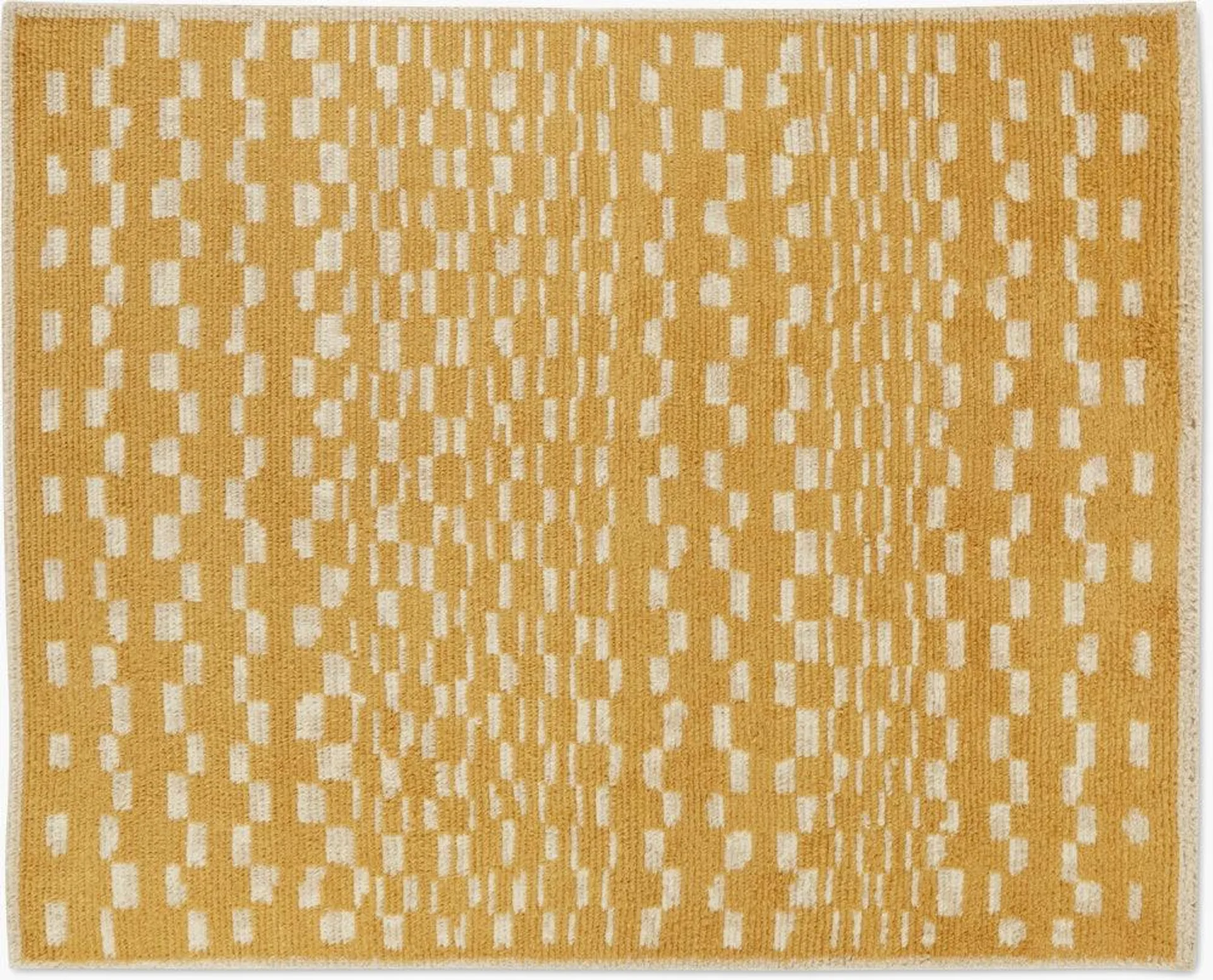 Marl Handwoven Moroccan Wool Rug, Mustard