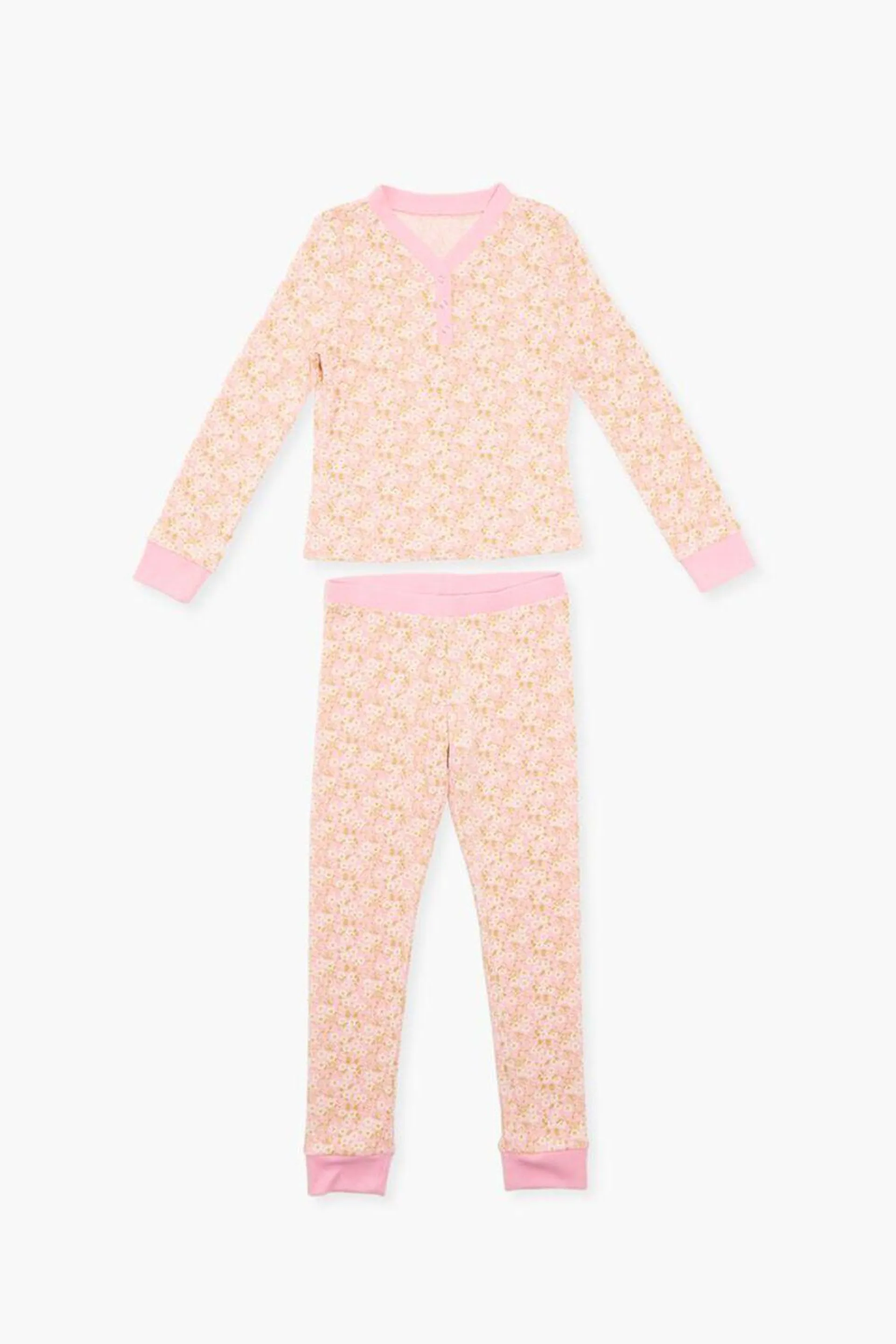 Girls Floral Top & Pants Pajama Set (Kids)