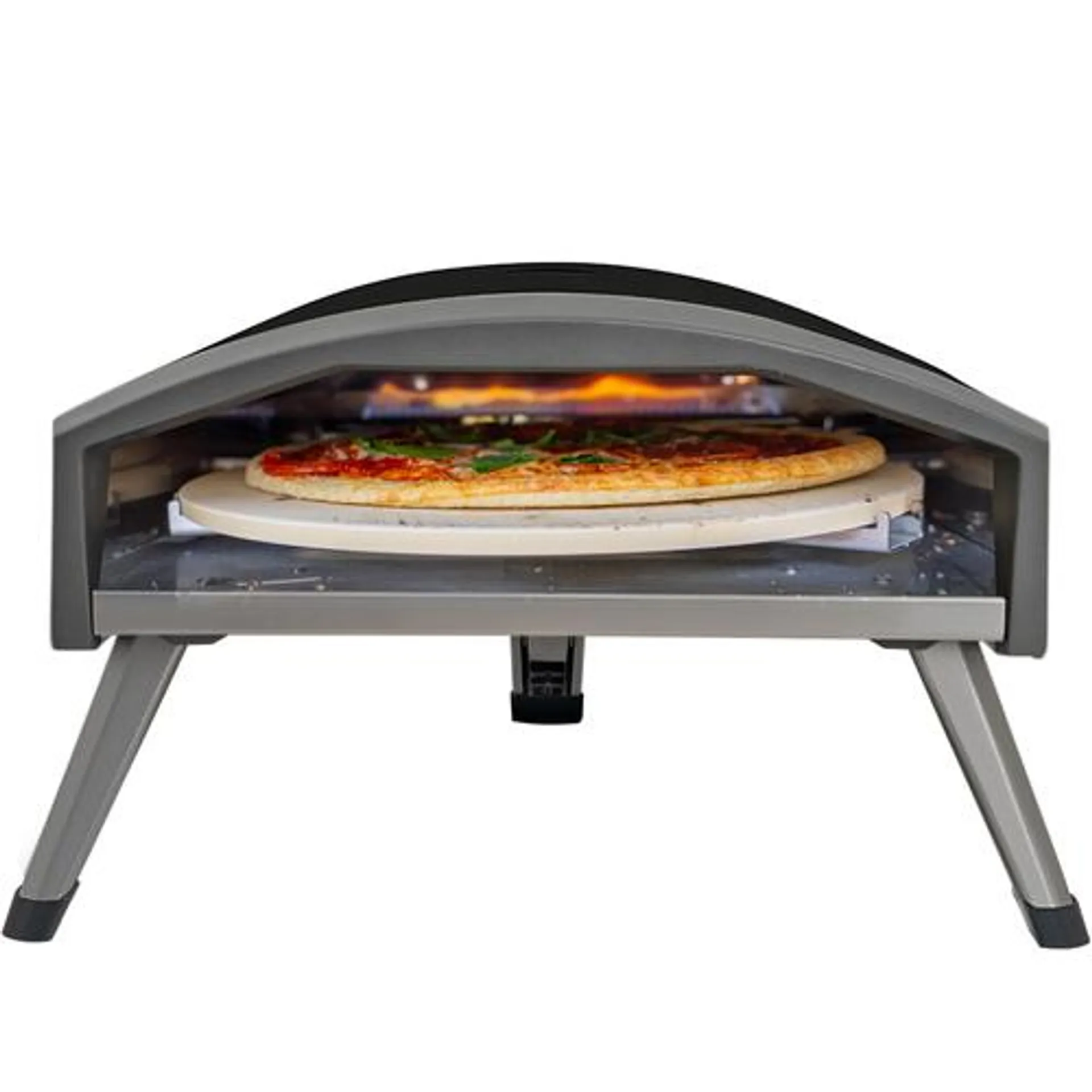 Deco Chef Outdoor Gas Pizza Oven, Portable Design, Self-Rotating Baking Stone, Black