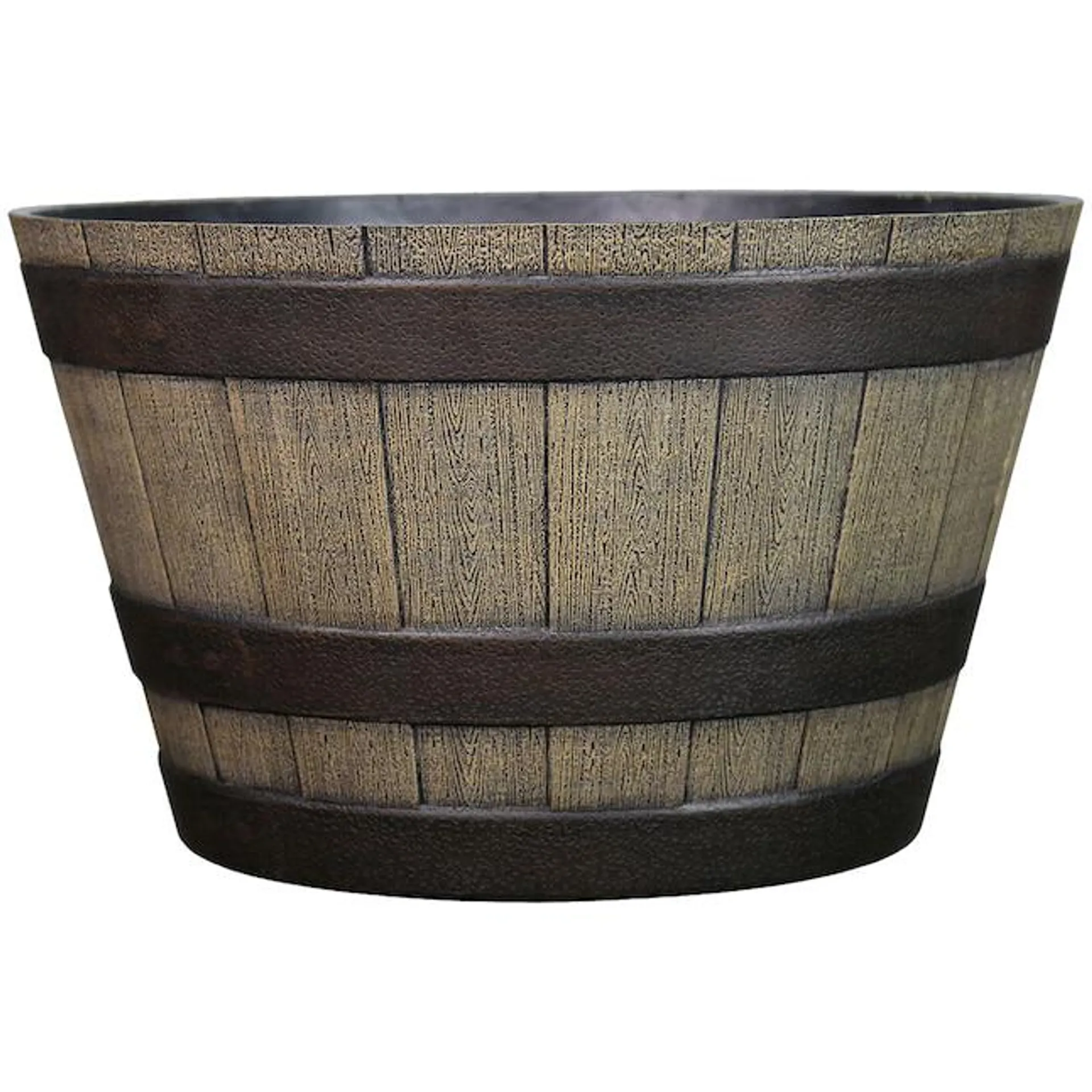 Style Selections 19.3-in W x 12.13-in H Brown Resin Rustic Indoor/Outdoor Planter