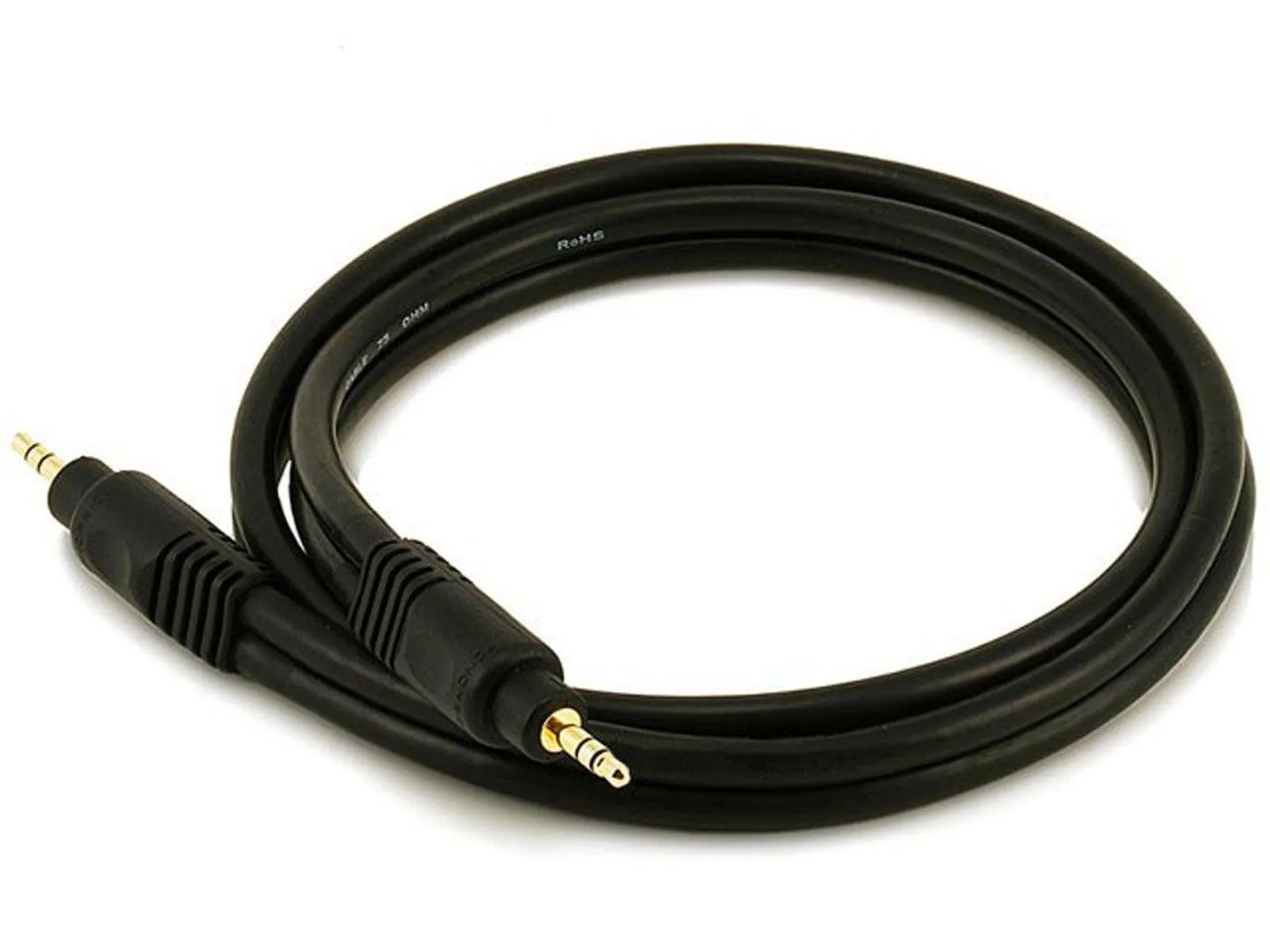 Monoprice 3ft Premium 3.5mm Stereo Male to 3.5mm Stereo Male 22AWG Cable (Gold Plated) - Black