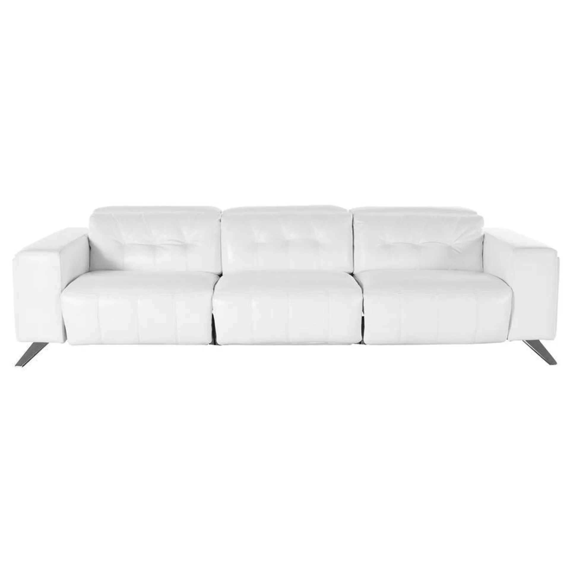 Anchi White Oversized Leather Sofa w/3PWR