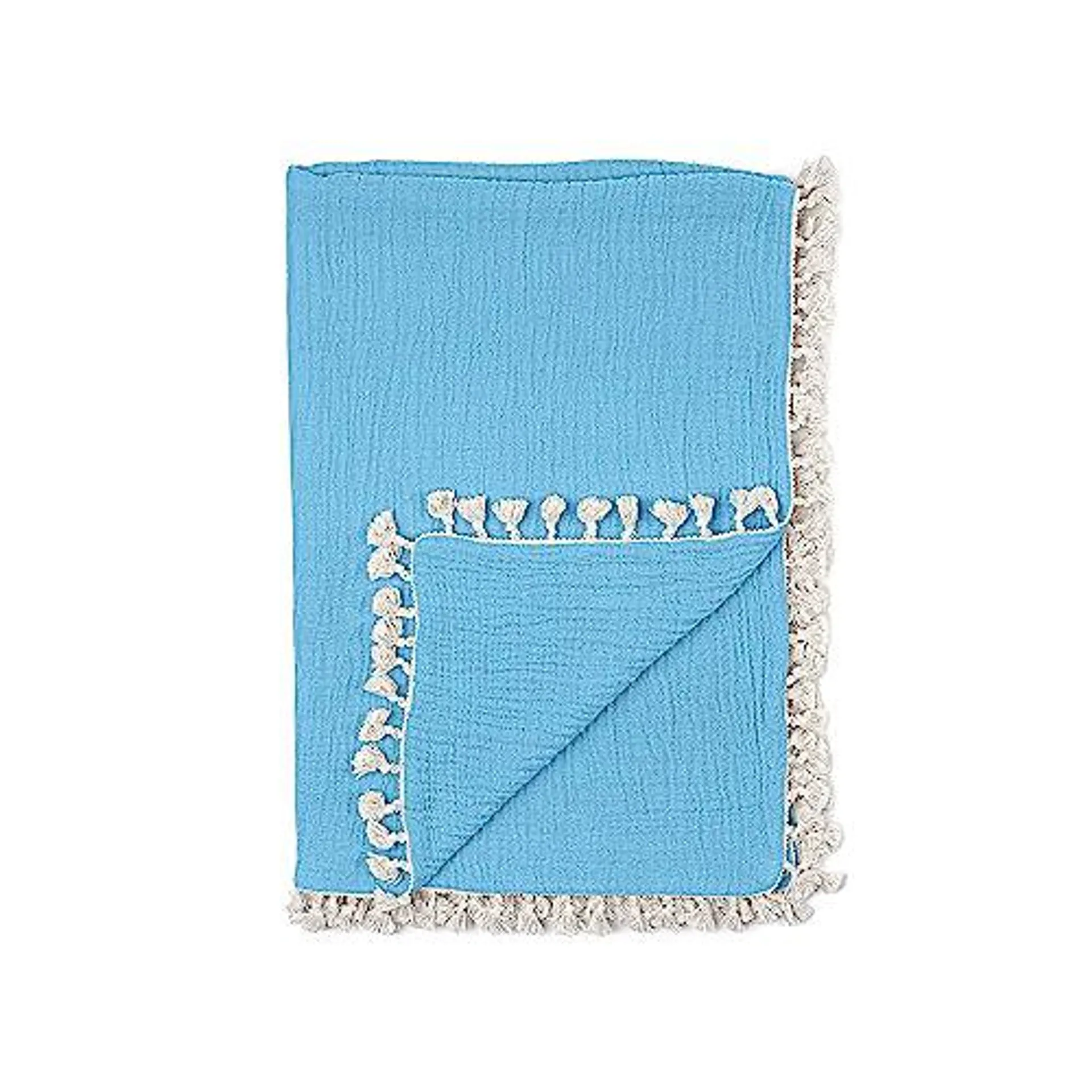 Crane Baby 6-Layer Muslin Baby Blanket with Tassel Edge