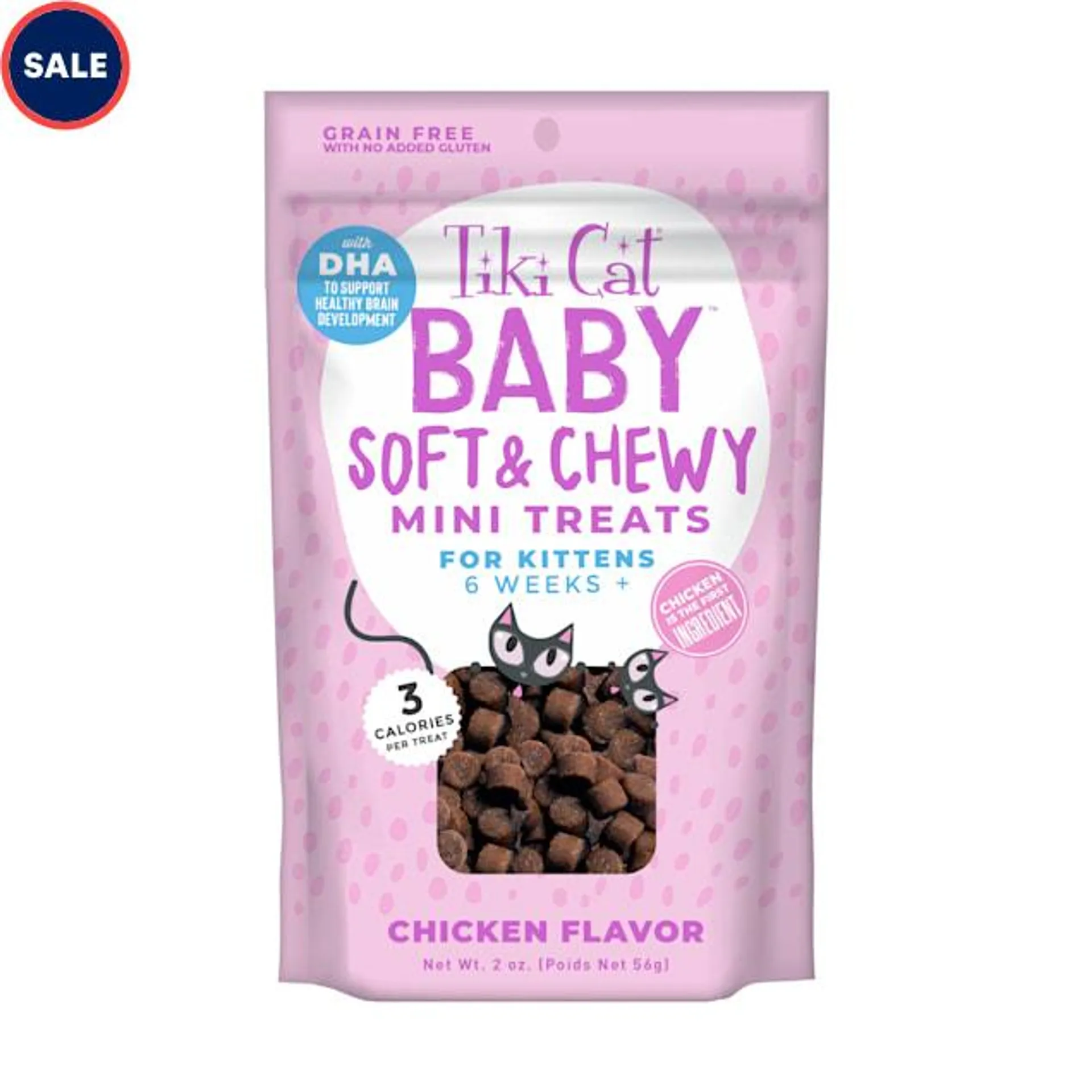 Tiki Cat Baby Soft & Chewy Chicken Flavored Wet Cat Treats, 2 oz.