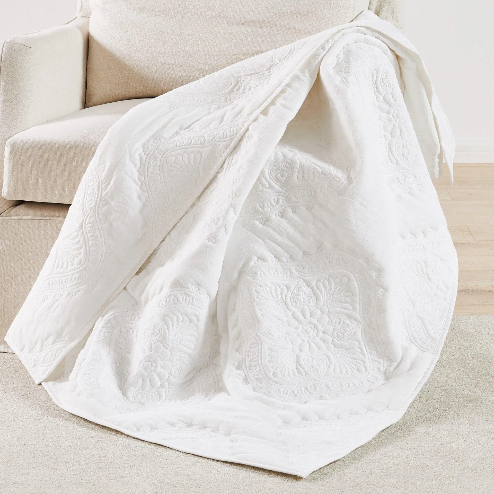 Levtex Home White Muslin Throw