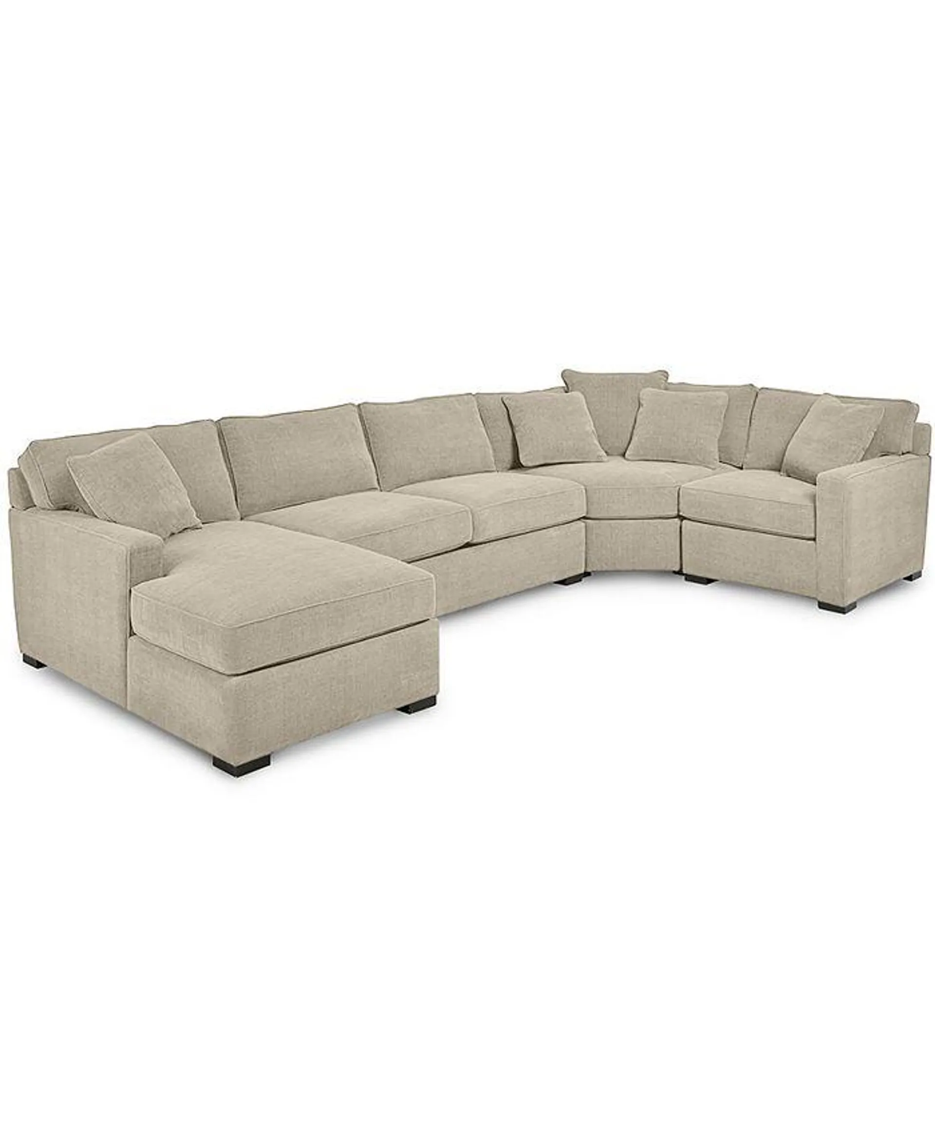 Radley 4-Pc. Fabric Chaise Sectional Sofa with Wedge Piece, Created for Macy's