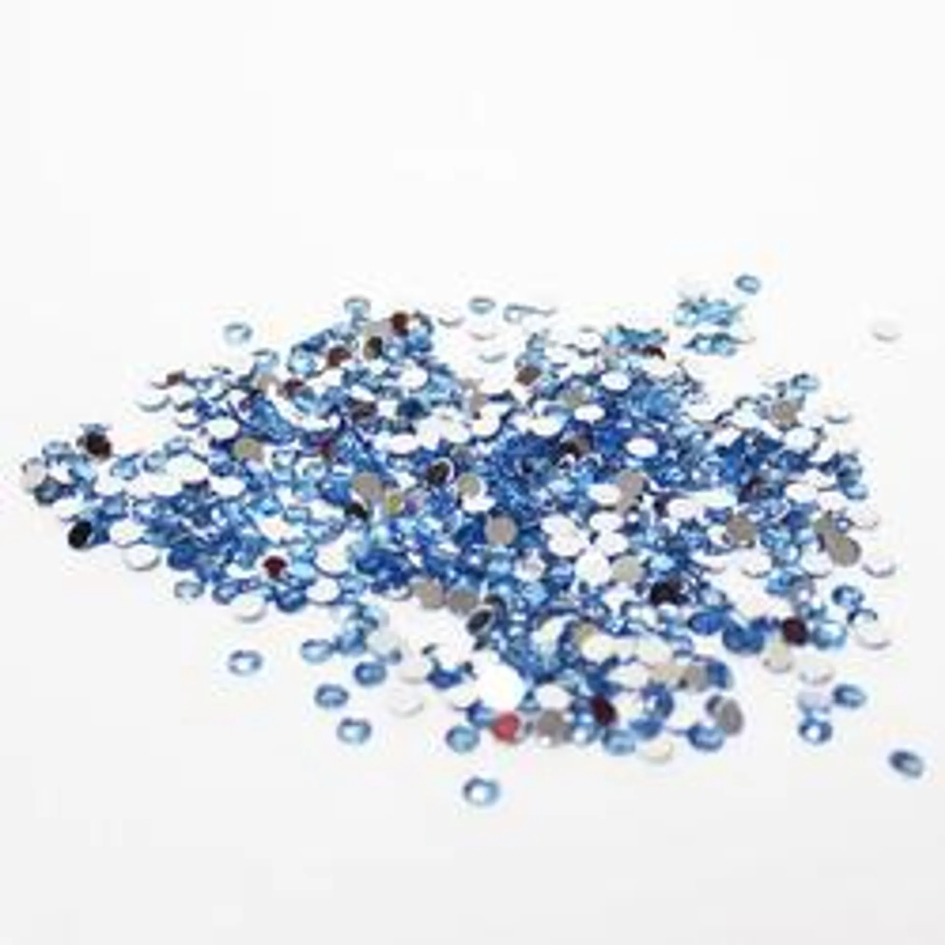 Blue Flat Back Faceted Round Rhinestones (Package of 600 pieces)