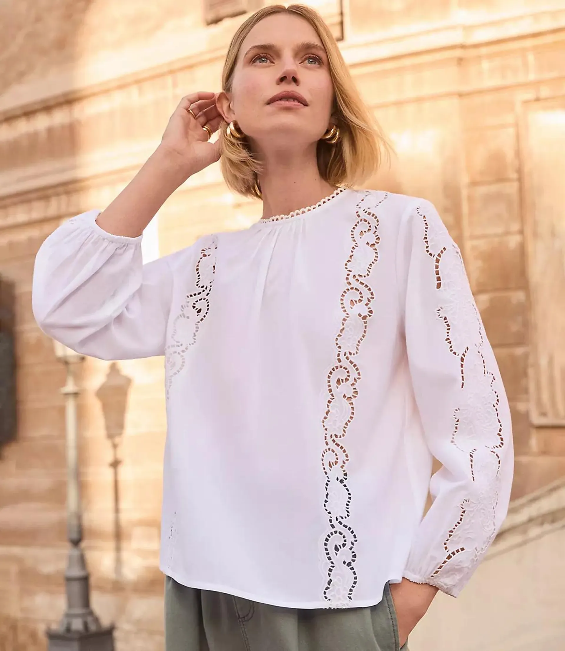 Lace Trim Blouse