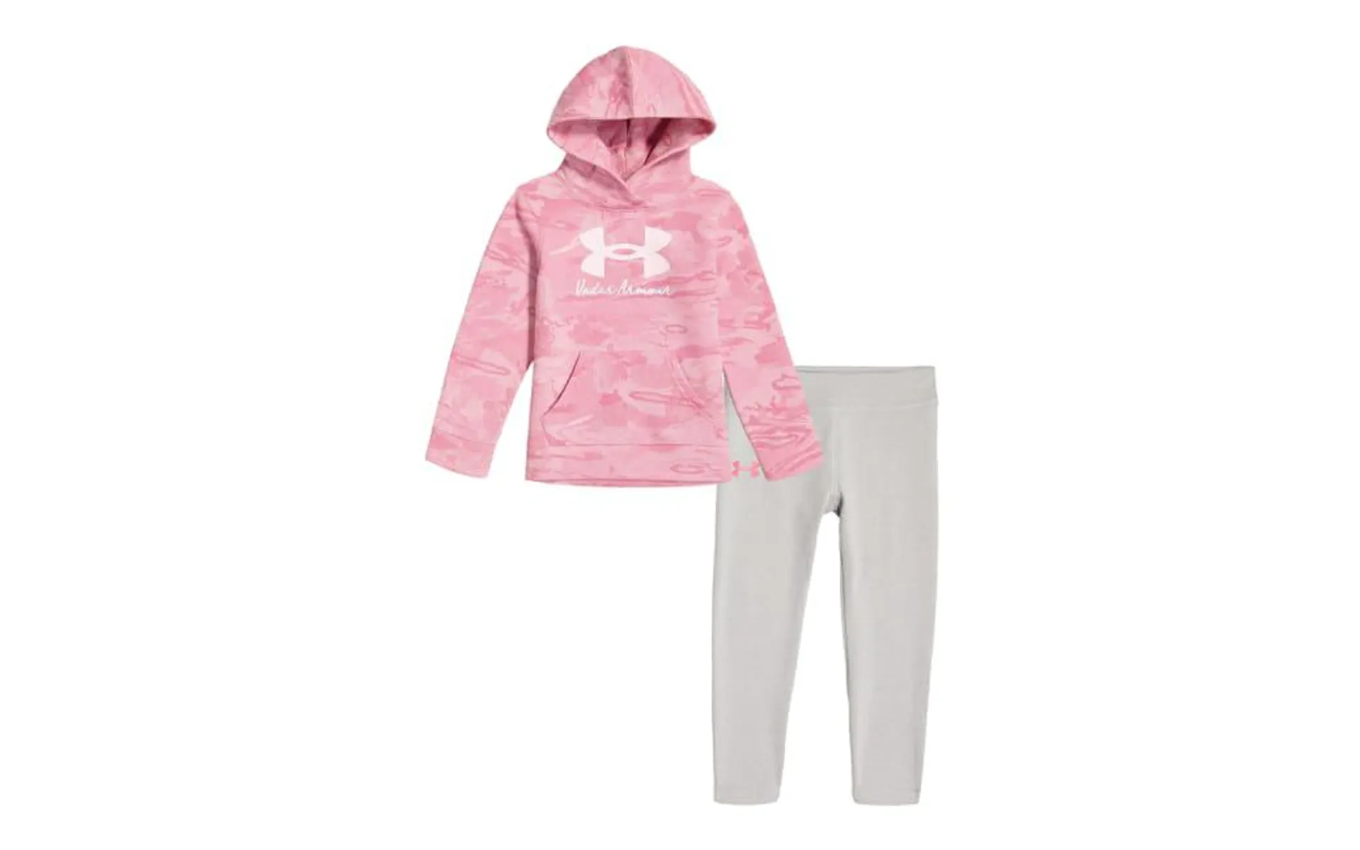Under Armour Halftone Reaper Signature Logo Long-Sleeve Hoodie and Leggings Set for Babies, Toddlers, or Kids