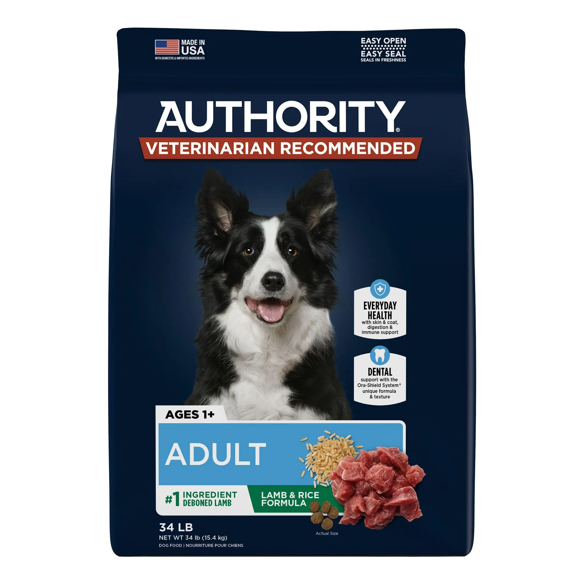 Authority® Everyday Health Adult Dry Dog Food - Lamb & Rice, 34 lb