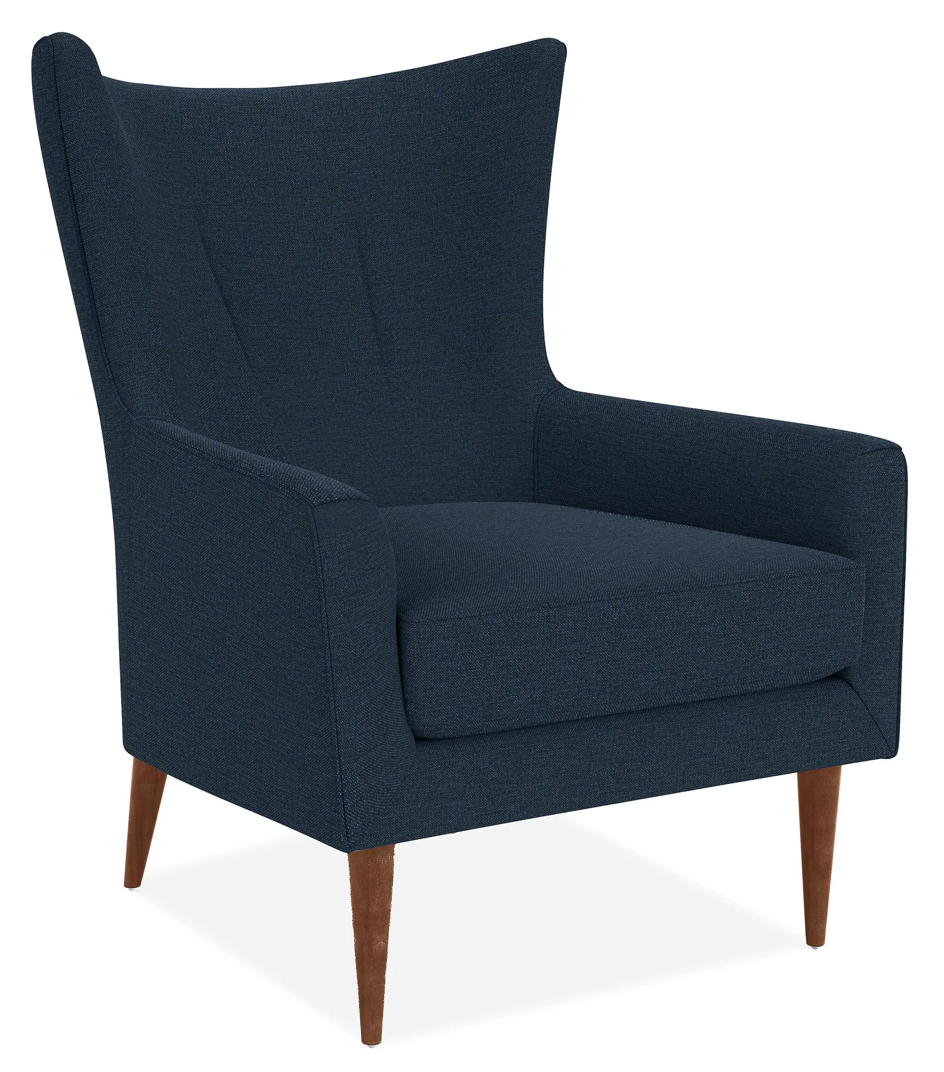 Bradford Chair in Sumner Navy with Mocha Legs