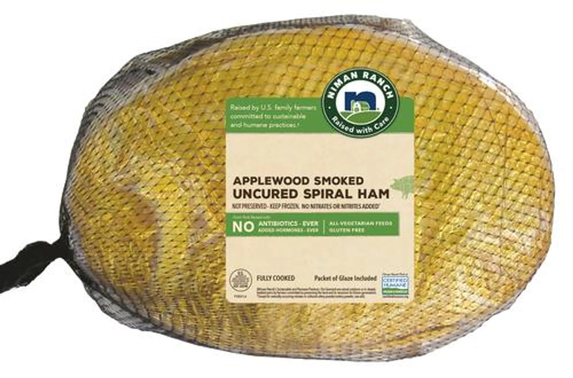 Niman Ranch Applewood Smoked Uncured Bone-In Spiral Ham