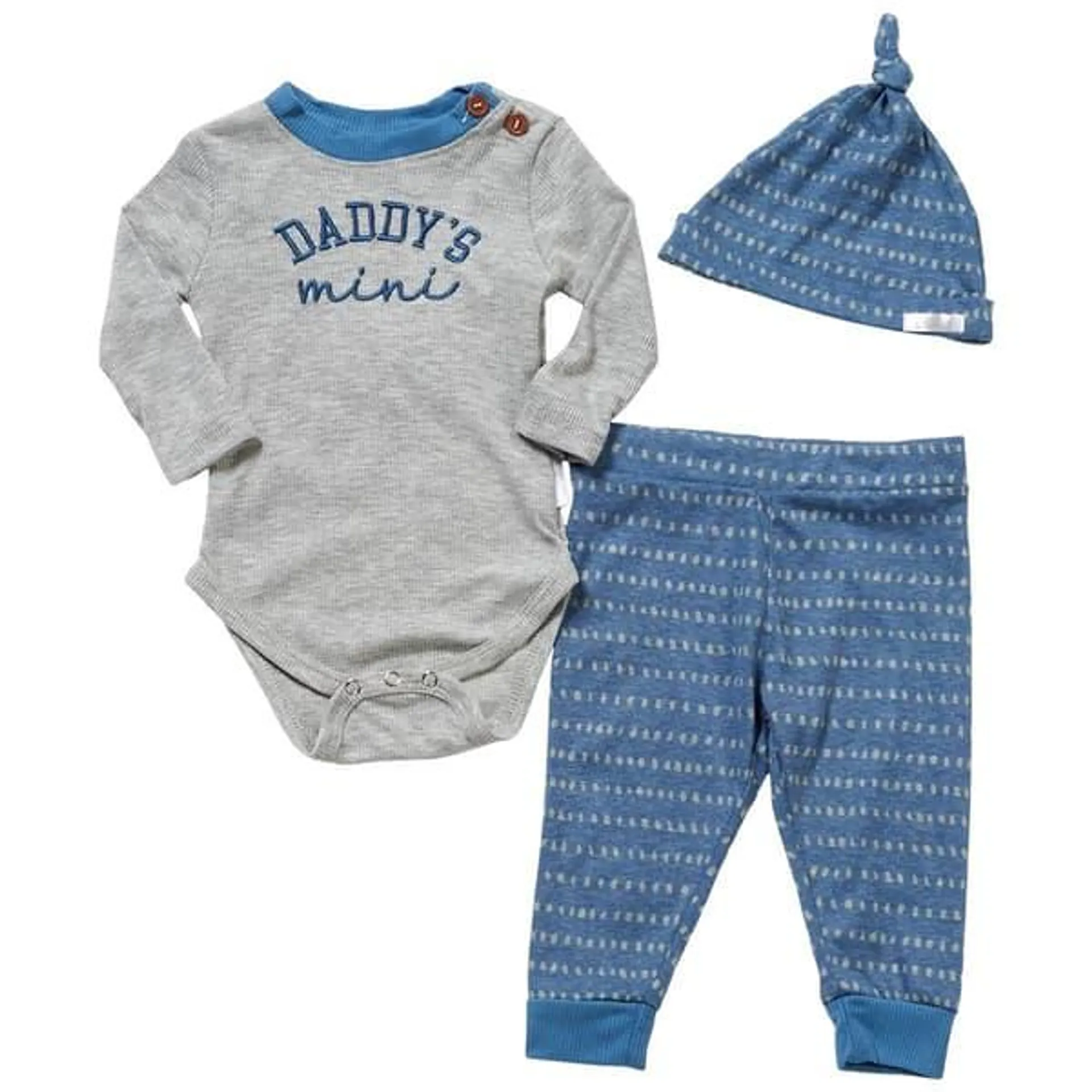 Baby Boy (NB-9M) Tahari Daddy’s Mini Bodysuit & Pants Set w/ Hat