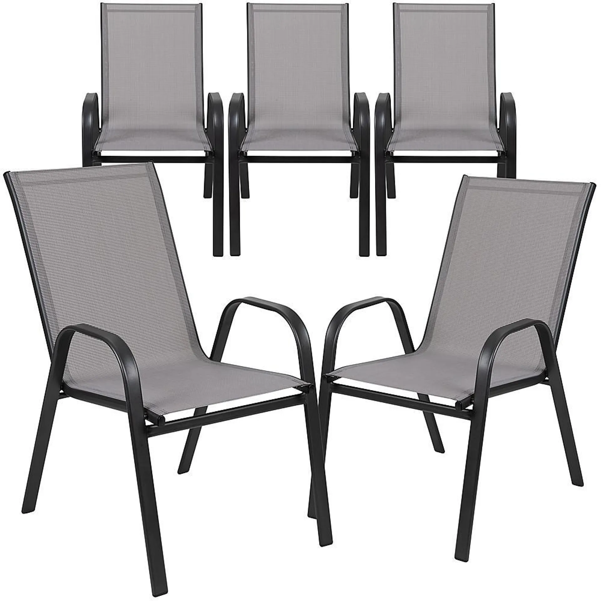 Flash Furniture - Brazos Patio Chair (set of 5) - Gray