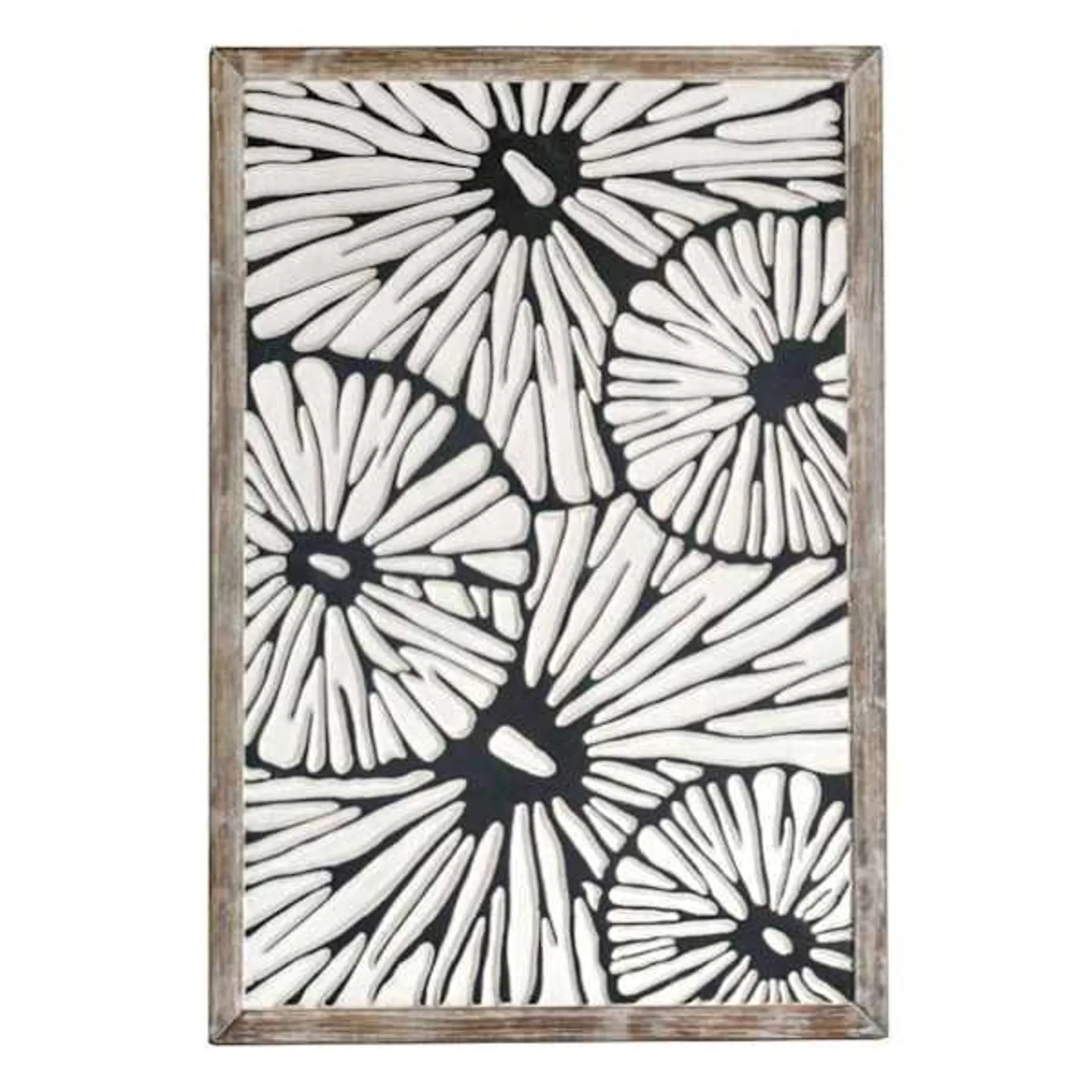 Black & White Floral Wooden Wall Art, 23x34