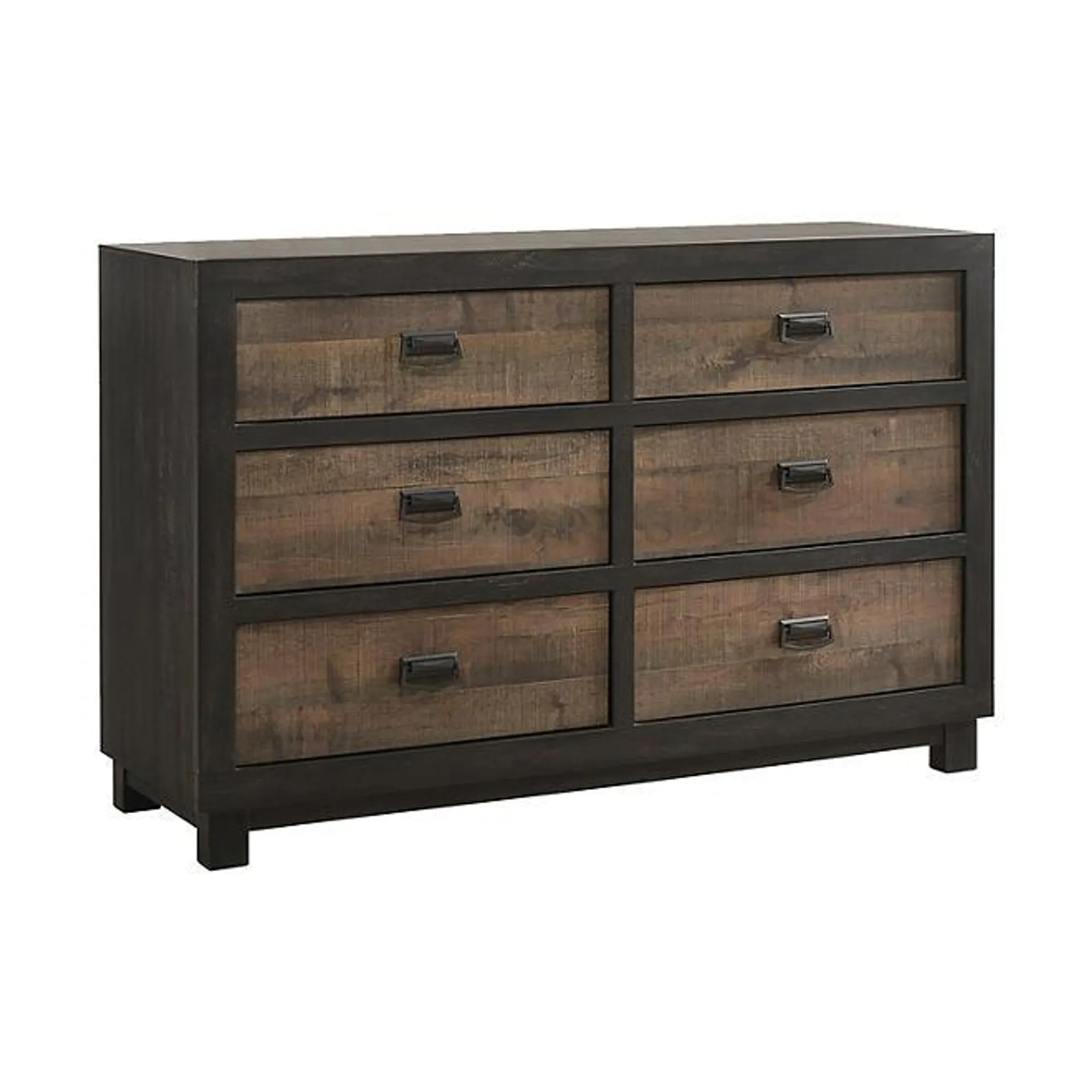 Harrison 6-Drawer MDF and Particle Board Dresser, Walnut